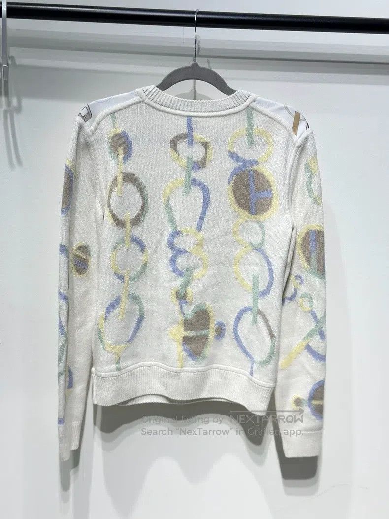 Hermes Hermes Silk cashmere printed knitwear beige Size XXS / US 00 / IT 34 - 2 Thumbnail