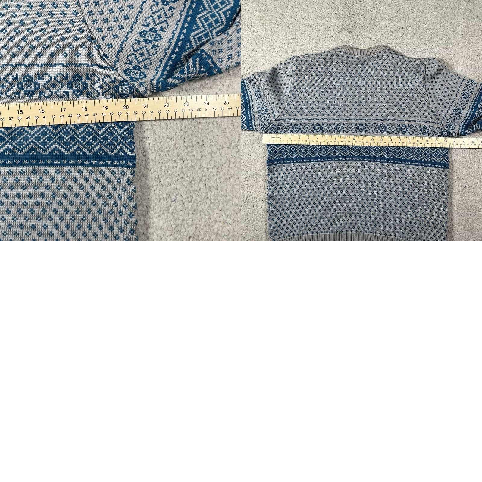 Eddie Bauer VINTAGE Eddie Bauer Sweater Mens M Gray Blue Wool Fair Isle Nordic Made USA Knit Size US M / EU 48-50 / 2 - 9 Thumbnail