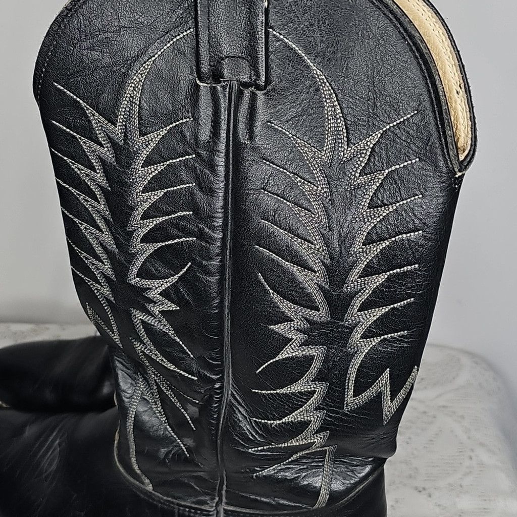 Nocona Nocona black bullhide leather cowboy rodeo western boots 9 Size US 9 / EU 42 - 2 Thumbnail