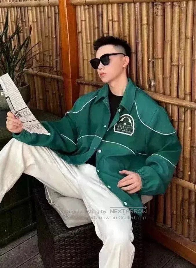 Louis Vuitton LV Green Three-Flower Embroidery Jacket. Size US M / EU 48-50 / 2 - 5 Thumbnail