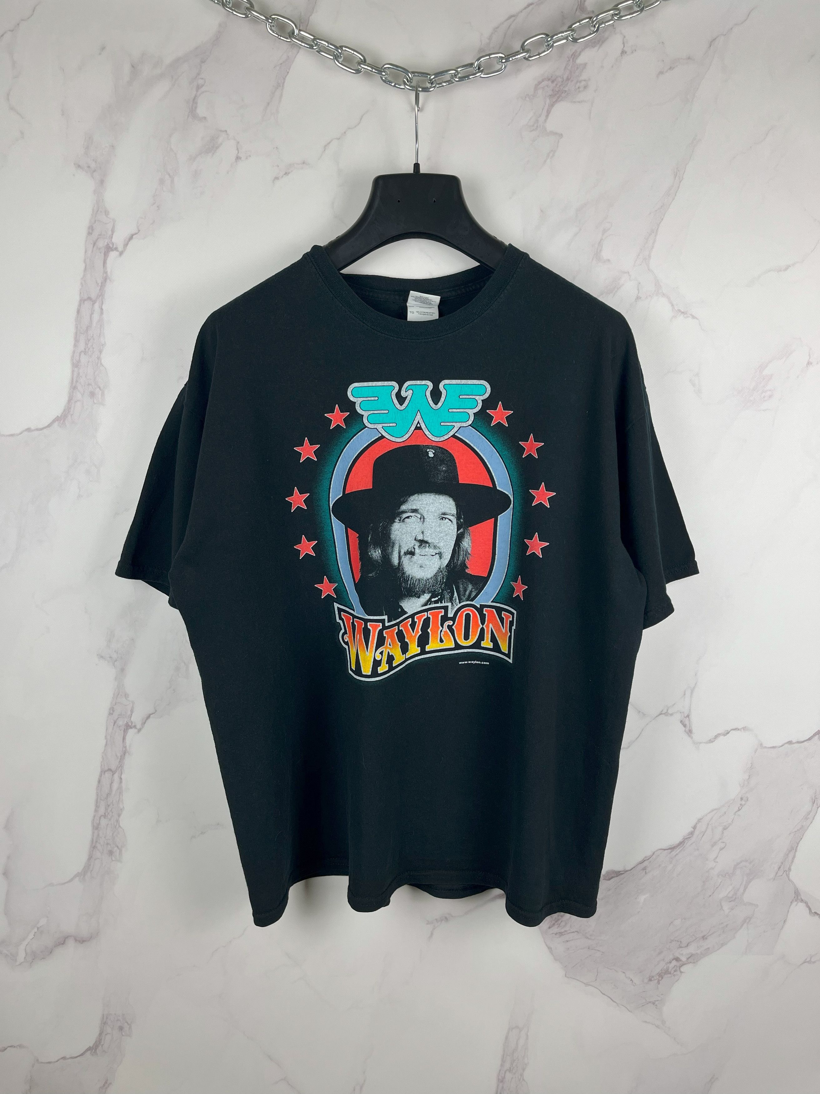 Vintage Waylon Jennings Concert T Shirt Big Logo Size XL
