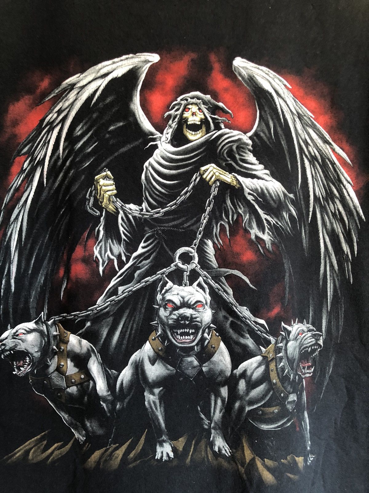 Affliction × Vintage Crazy Vintage Y2K Hellhound Reaper Pit Bulls Tee Size US XL / EU 56 / 4 - 8 Thumbnail