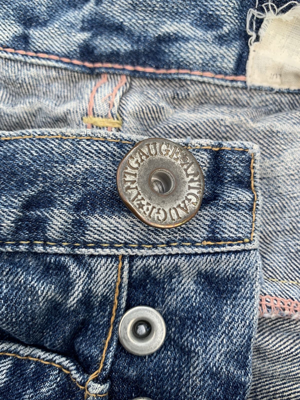 Kapital DOUBLE WAIST ANTGAUGE PUNK STYLE DISTRESSED DENIM Size US 29 - 13 Thumbnail