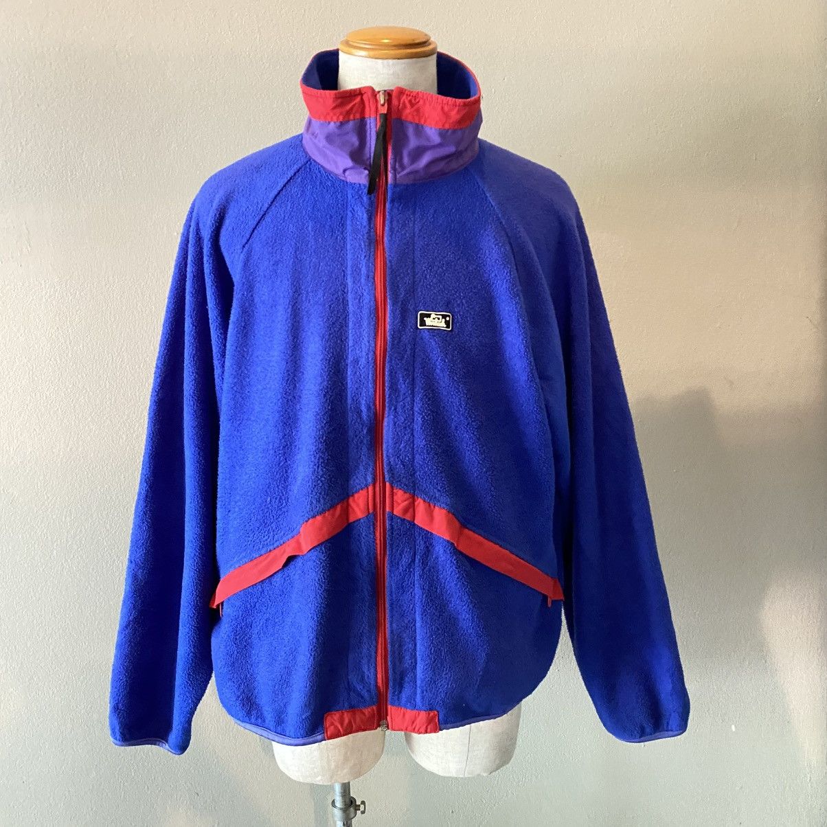 Designer × Woolrich Woolen Mills Woolrich Blue Fleece Jacket with Red Trim Size US L / EU 52-54 / 3 - 1 Thumbnail