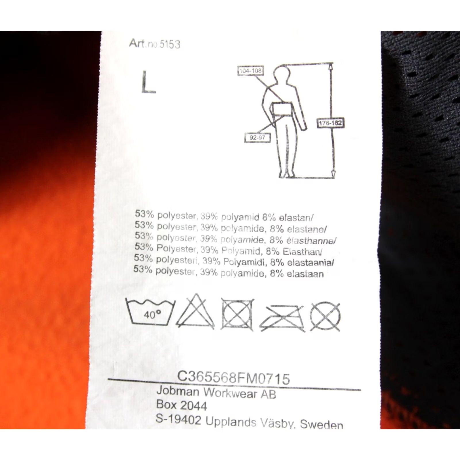 Vintage Jobman Sweatshirt Orange LARGE Asymmetrical Zip High Collar Men's Workwear Size US L / EU 52-54 / 3 - 6 Thumbnail