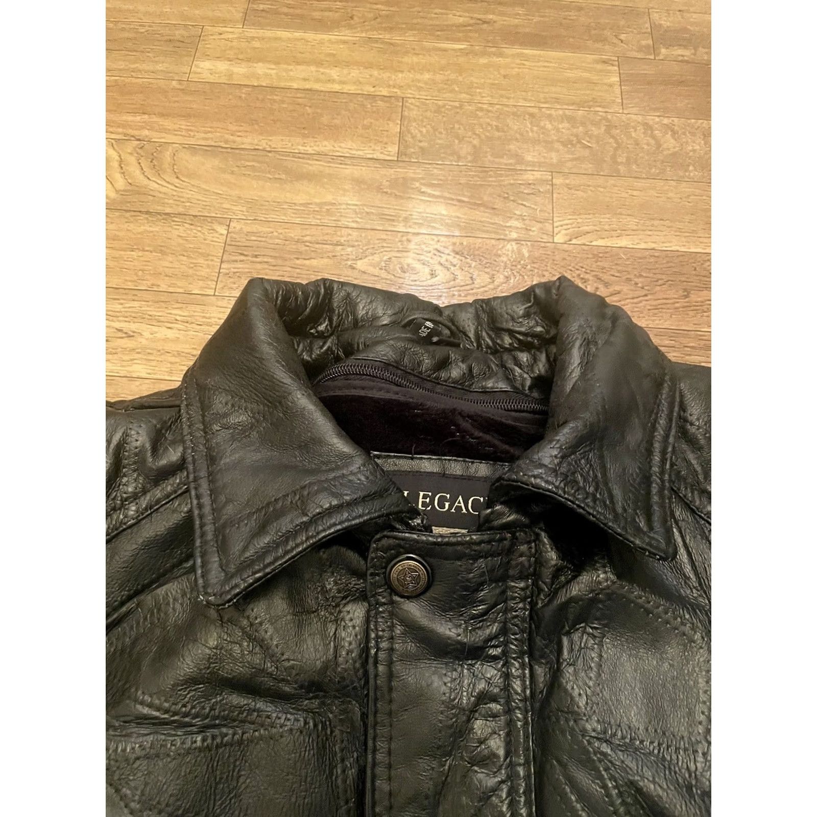 Our Legacy VINTAGE Legacy Jacket L Black VTG Leather Patchwork Size Collared Full Zip Fur Lined Size US L / EU 52-54 / 3 - 2 Thumbnail