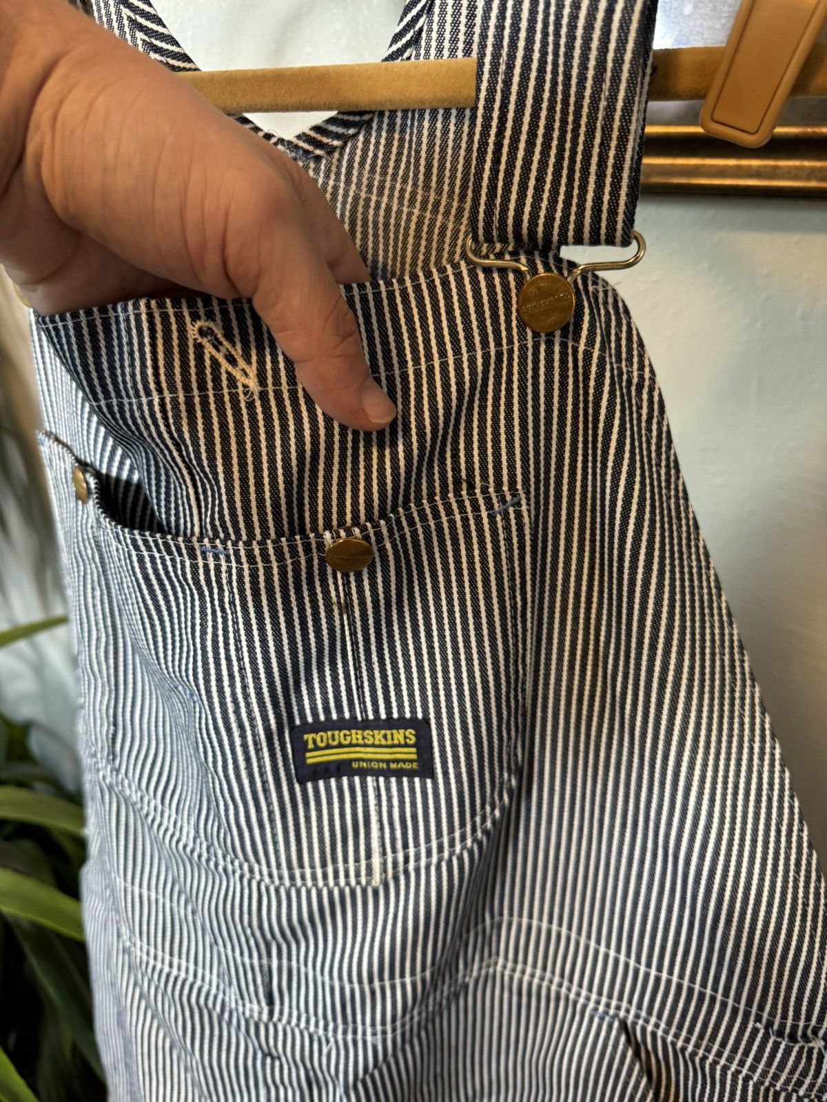 Vintage Vintage Toughskins Sears Striped Conductor Overalls 32 x 30 Size US 32 / EU 48 - 4 Thumbnail