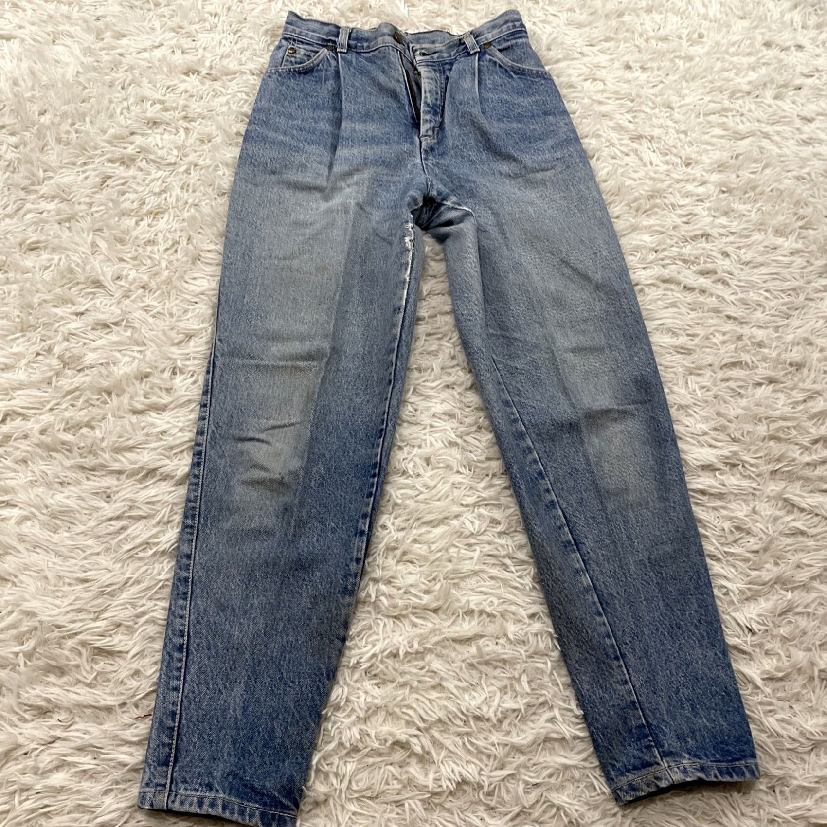 Levi's VINTAGE Levi's Jeans Women 9 Pleated Mom High Waist Blue Grunge Denim 90s Rock Distressed 5-Pocket Logo Mens? Size 30" / US 8 / IT 44 - 2 Thumbnail