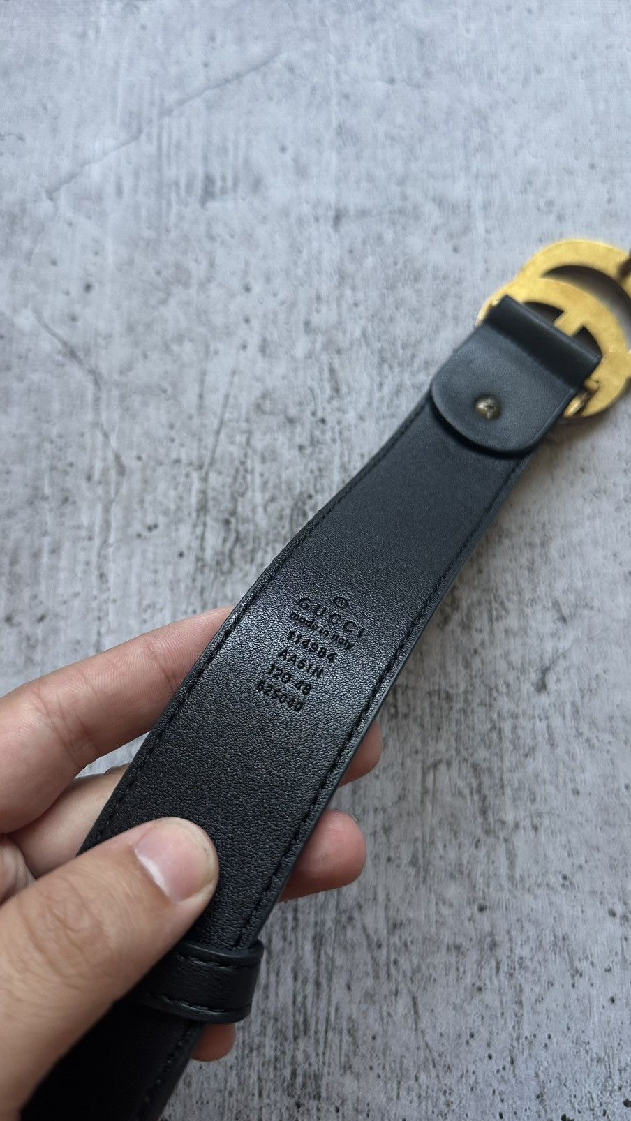 Gucci Vintage Gucci Double G Black Leather Belt Size ONE SIZE - 11 Thumbnail