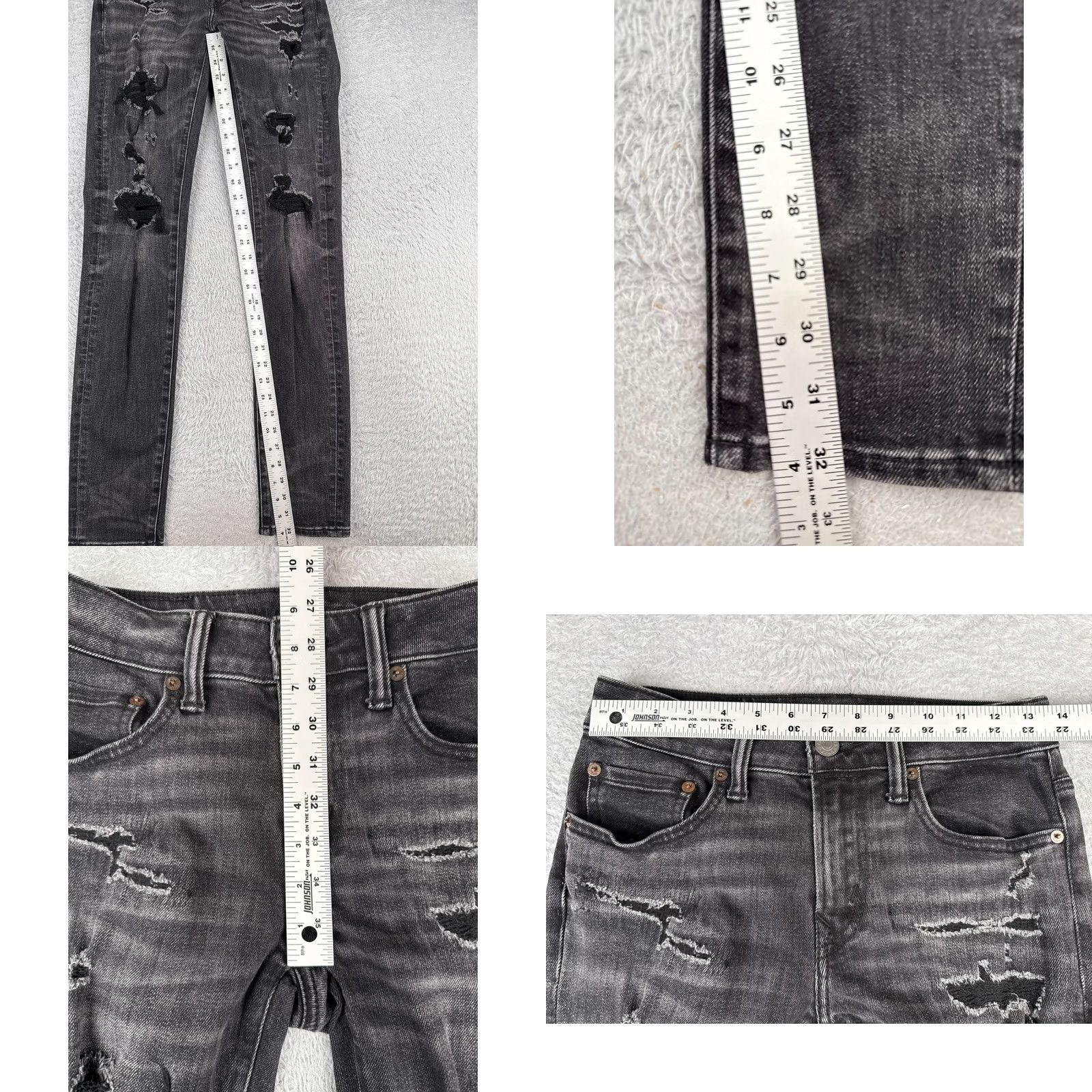 American Eagle Outfitters American Eagle Outfitters Jeans Womens 28 Black Distressed Skinny Airflex Plus 28x34 Jeans Size 28" / US 6 / IT 42 - 8 Thumbnail