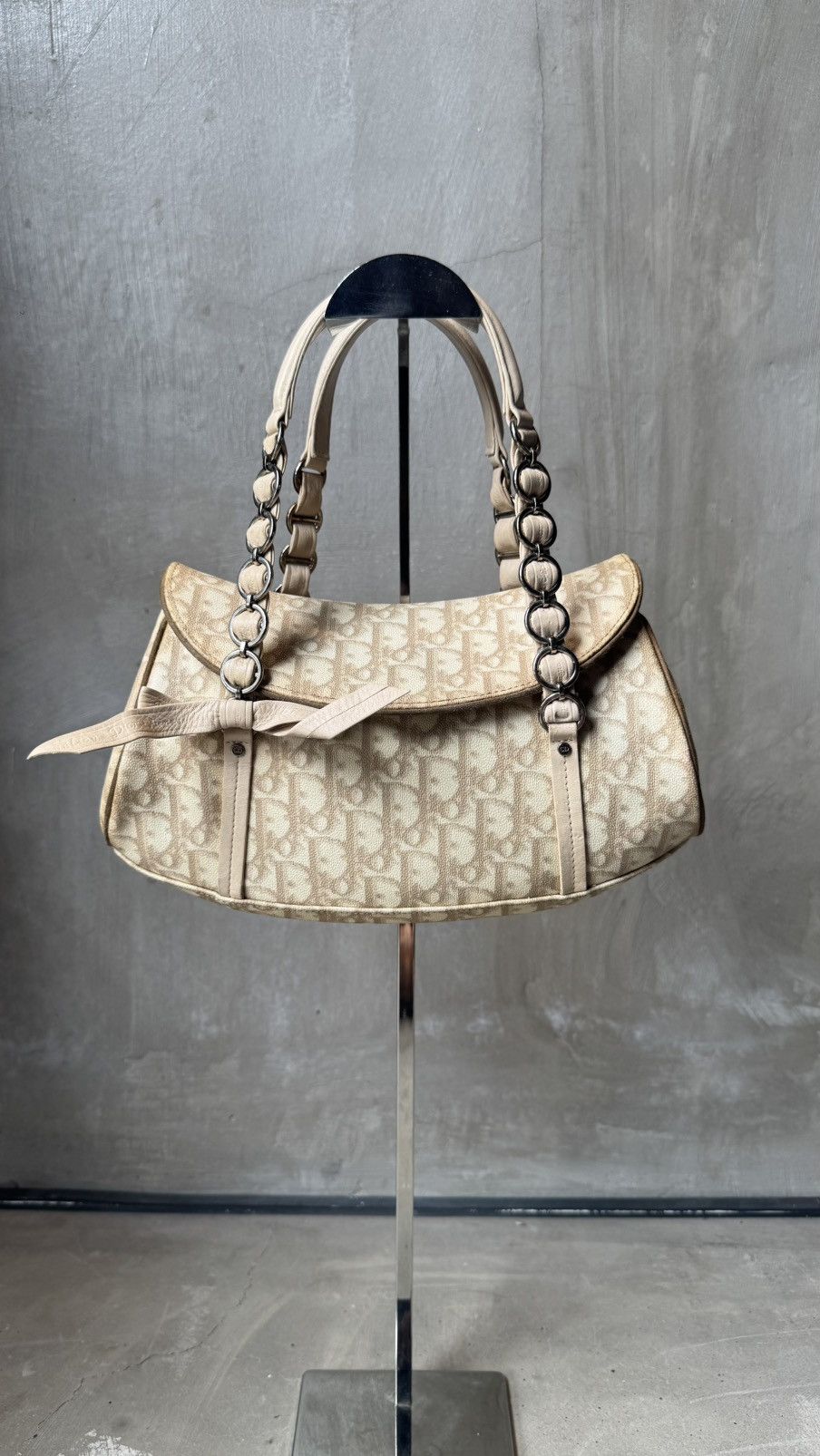Dior Christian Dior Trotter Canvas Romantic Hand Bag PVC Beige Size ONE SIZE - 2 Thumbnail