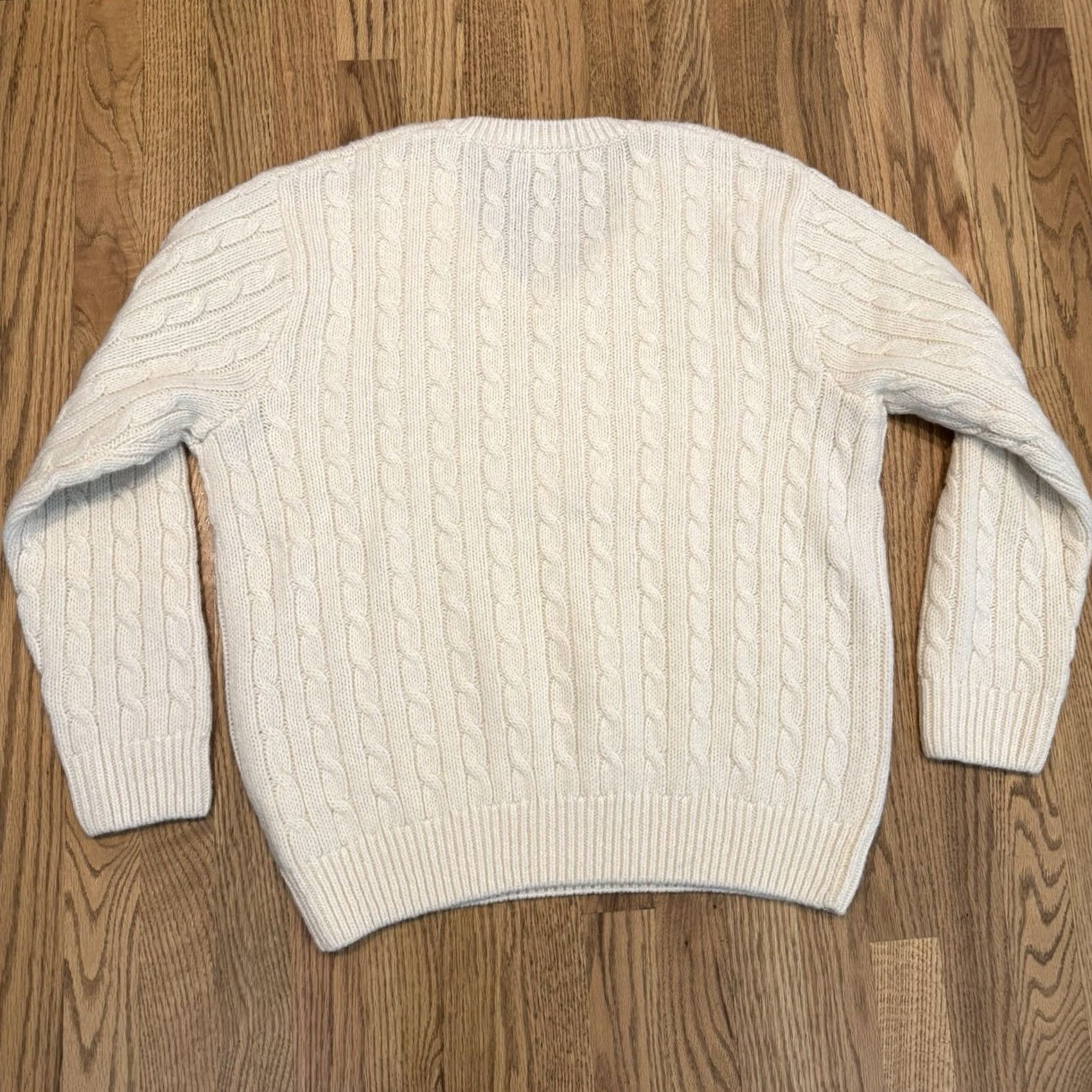Brandy Melville Brandy Melville Sweater Cardigan Wool Blend V-Neck Cable Knit One Size Cream Women Fall Winter Spring NWT Size ONE SIZE - 8 Thumbnail