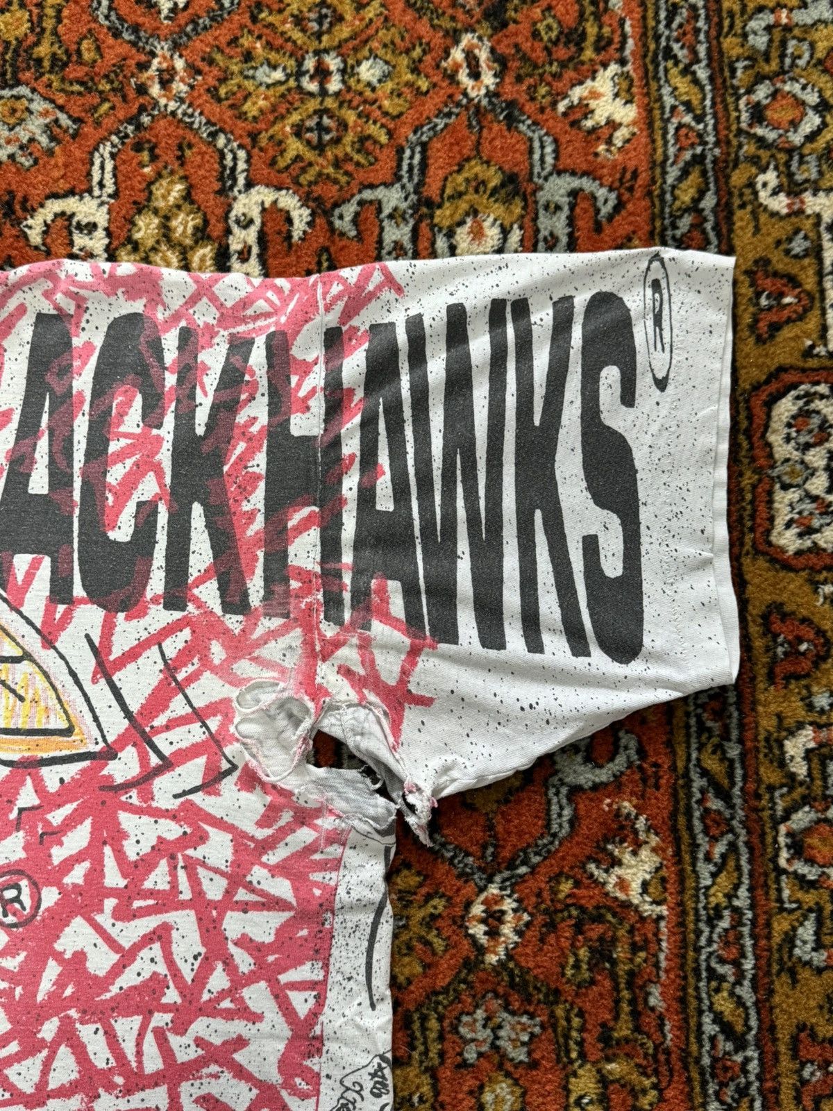 NHL Vintage90s Chicago Blackhawks All Over Print Magic Johnson Size US XL / EU 56 / 4 - 3 Thumbnail