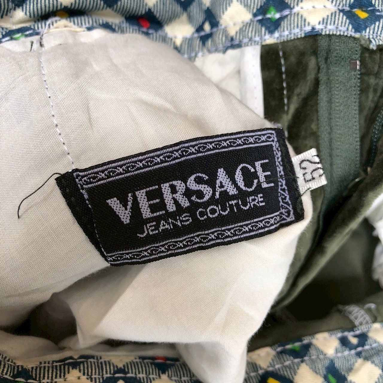 Versace Jeans Couture Vintage 90s Versace Jeans Couture Velvet Pants Olive Green Size US 34 / EU 50 - 12 Thumbnail