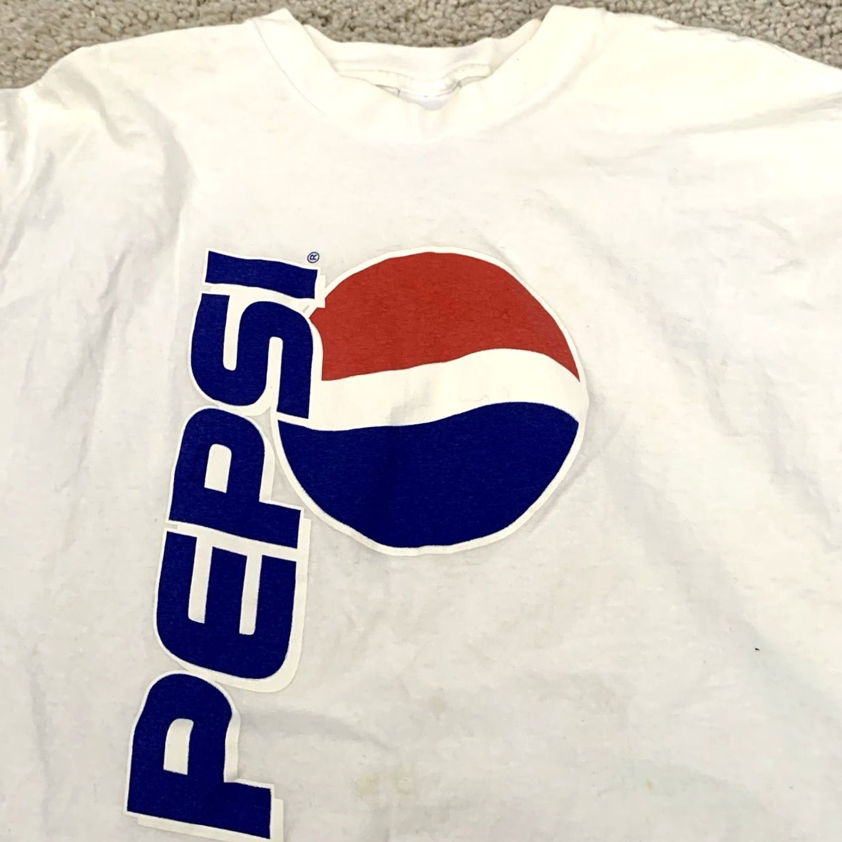 Hanes VINTAGE Pepsi T-Shirt Mens Large White Knit Logo 100% Cotton Hanes USA Made 1990s 90s Logo Tee Size US L / EU 52-54 / 3 - 3 Thumbnail