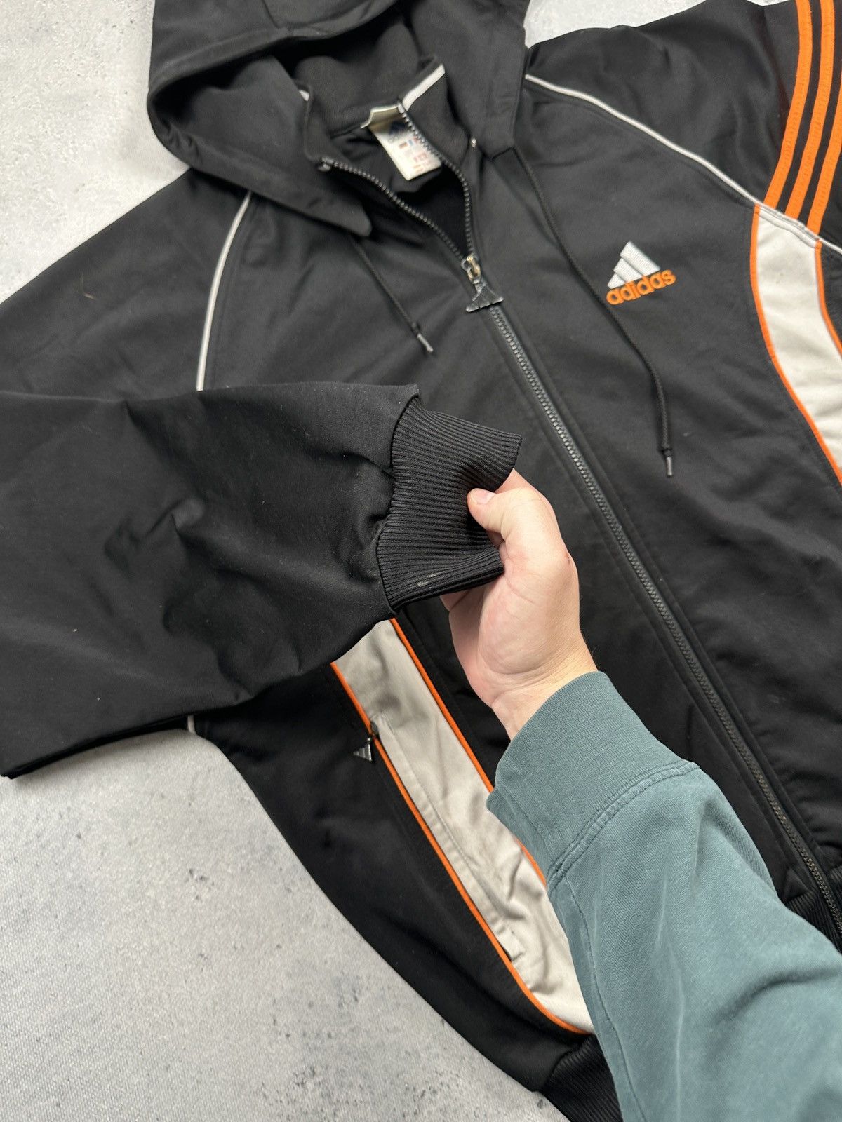 Adidas Vintage Y2K Adidas Hooded Track Jacket Stripes Oversized Fit Size US XL / EU 56 / 4 - 6 Thumbnail