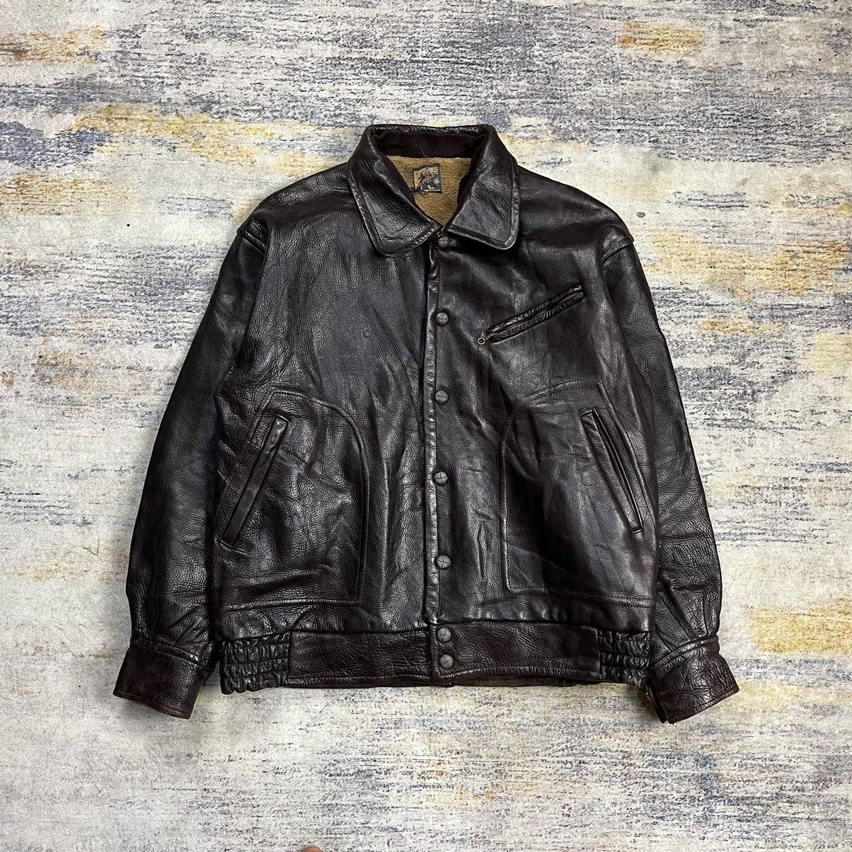 Vintage 80s Capital brand bikers leather jacket