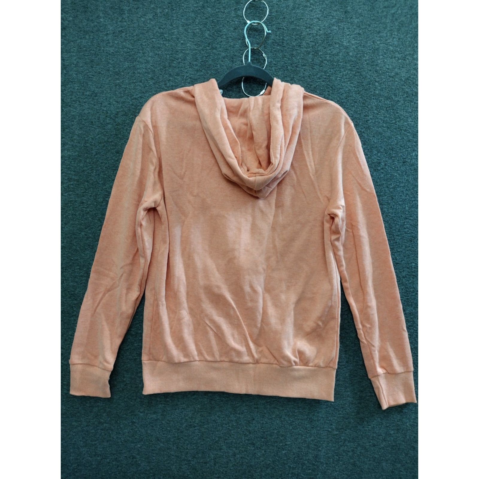 Vintage GIVON Basic Lightweight Zip-Up Hoodie Women S Peach Solid Hooded Cotton Blend Long Sleeve Jacket Summer Spring Fall Winter S Size S / US 4 / IT 40 - 2 Thumbnail