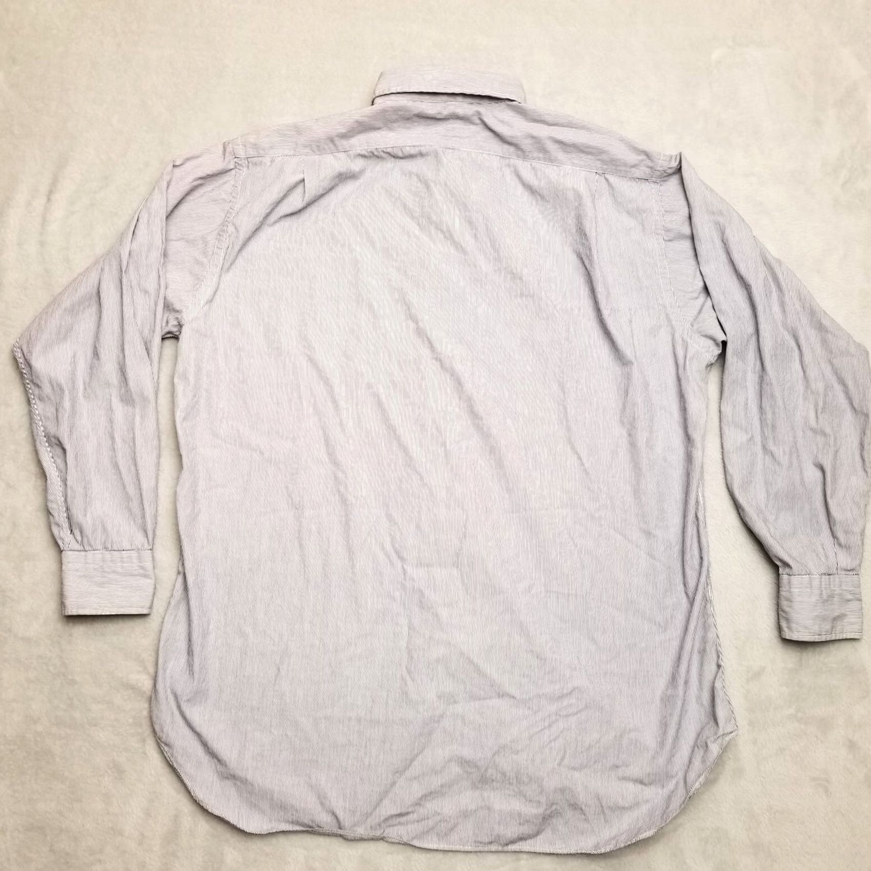 Nordstrom Gitmann Brothers Shirt Mens 16.5 34 Blue Striped 100% Cotton Button Long Sleeve Size US XL / EU 56 / 4 - 6 Thumbnail