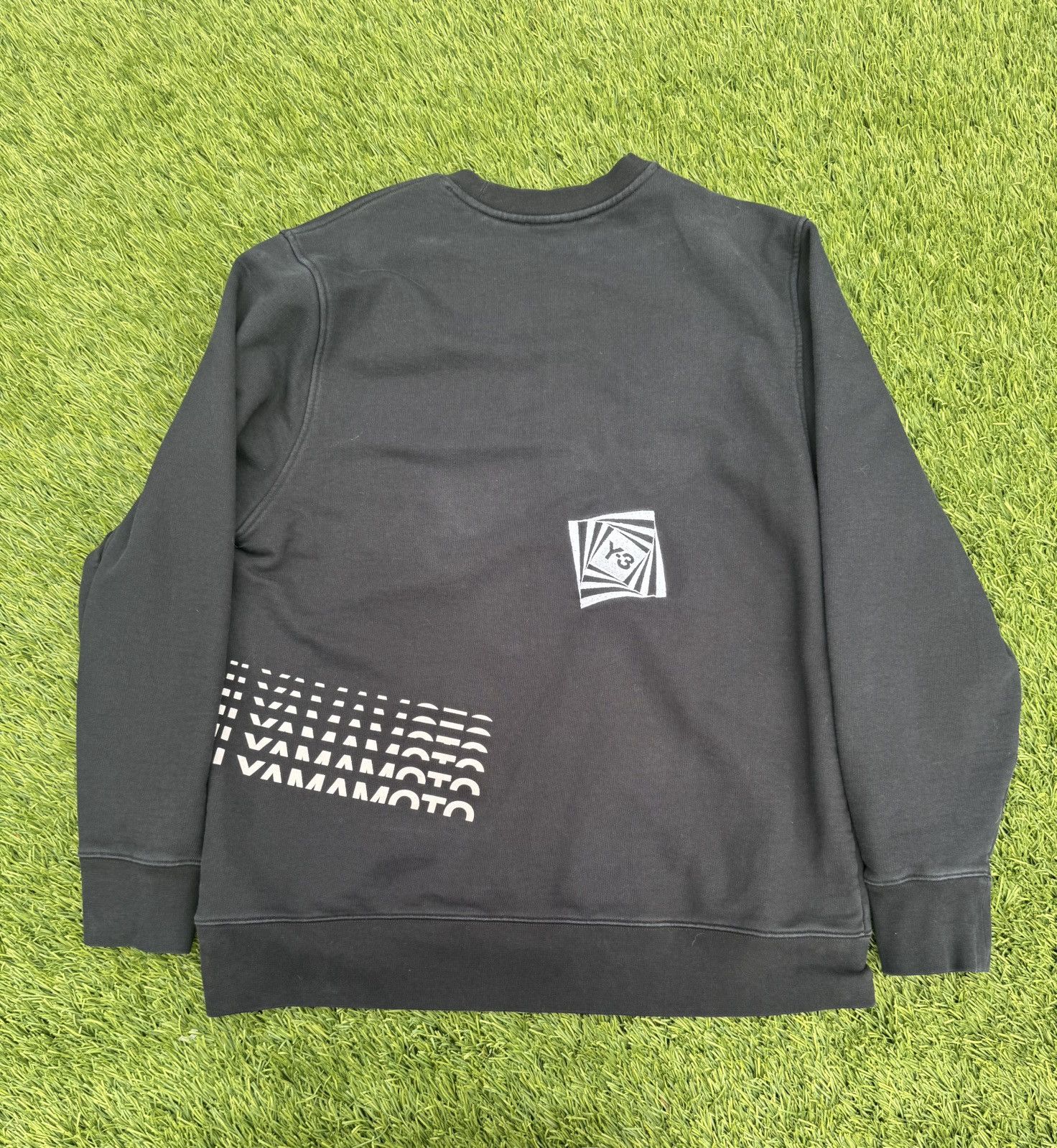 Japanese Brand × Y-3 × Yohji Yamamoto Yohji Yamamoto Y-3 “Optimistic Illusions” Graphic Crewneck Size US XL / EU 56 / 4 - 3 Thumbnail