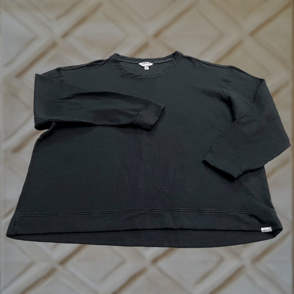 Orvis Orvis Sweatshirt Womens XXL Solid Black Crew Neck Pullover Modal Blend Casual Size XXL / US 16-18 / IT 52-54 - 1 Thumbnail