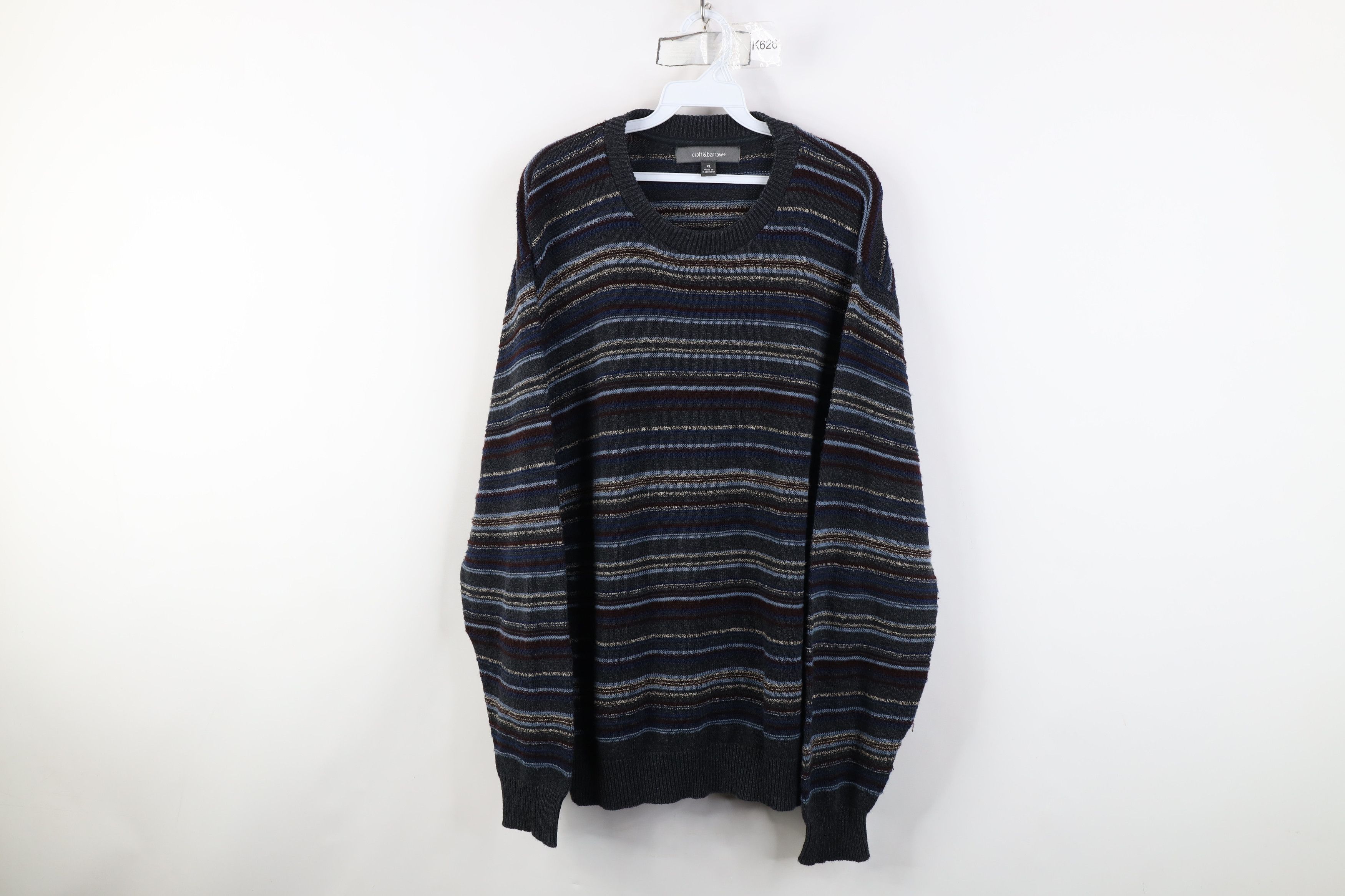 Vintage Vintage 90s Coogi Style Striped Knit Crewneck Sweater Size US XL / EU 56 / 4 - 1 Thumbnail