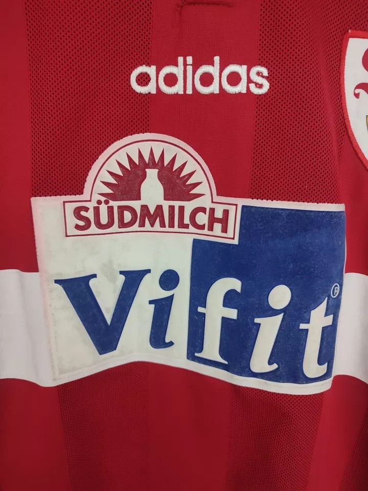 Adidas VfB Stuttgart 1996/97 away FOOTBALL Kit SHIRT JERSEY #3 Size US L / EU 52-54 / 3 - 3 Thumbnail