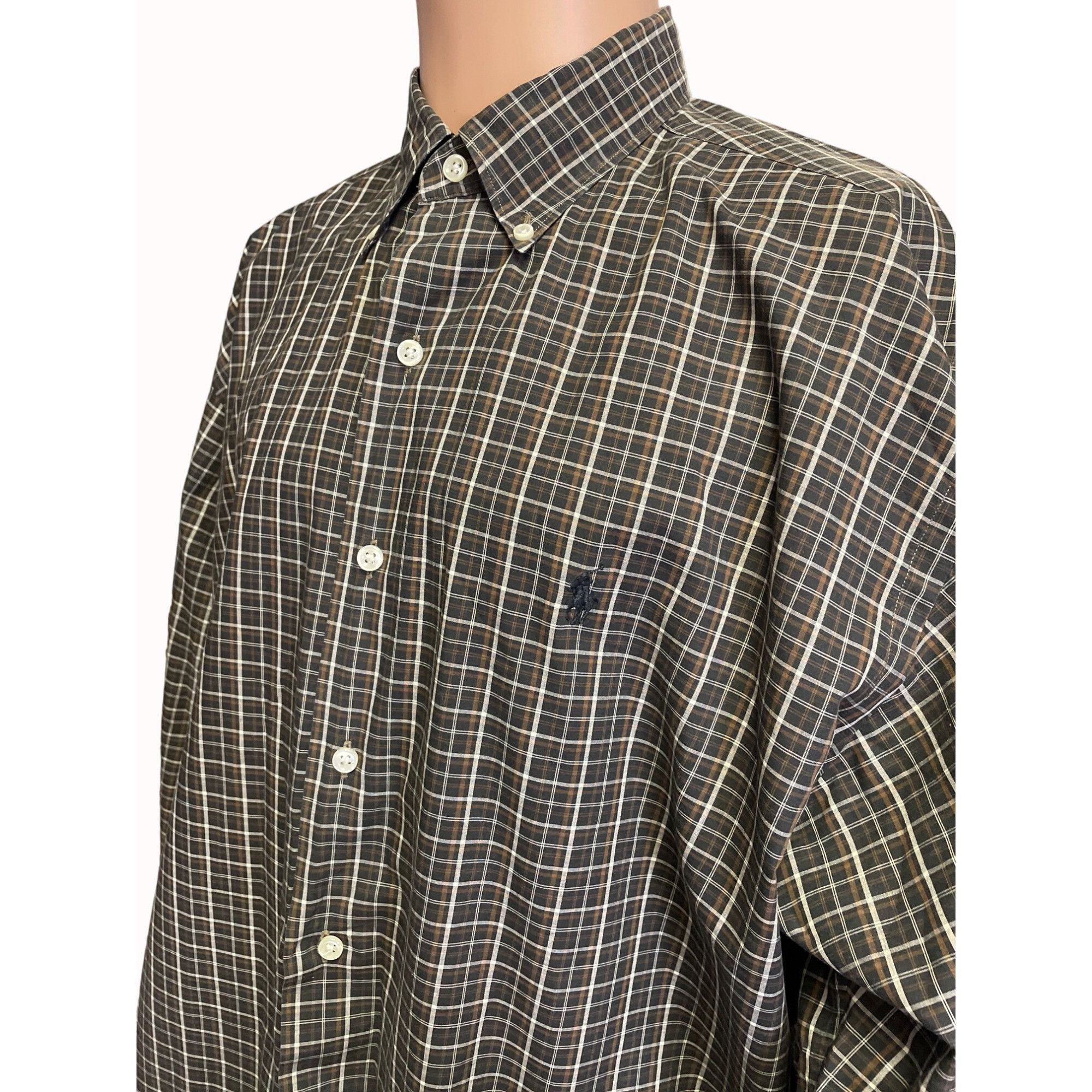 Ralph Lauren Ralph Lauren Men's Brown Checkered Button Up Shirt Long Slee Size US L / EU 52-54 / 3 - 2 Thumbnail
