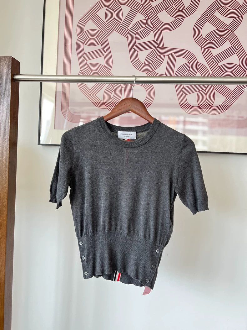 Thom Browne Thom Browne Cotton round neck short sleeves Size XS / US 0-2 / IT 36-38 - 2 Thumbnail