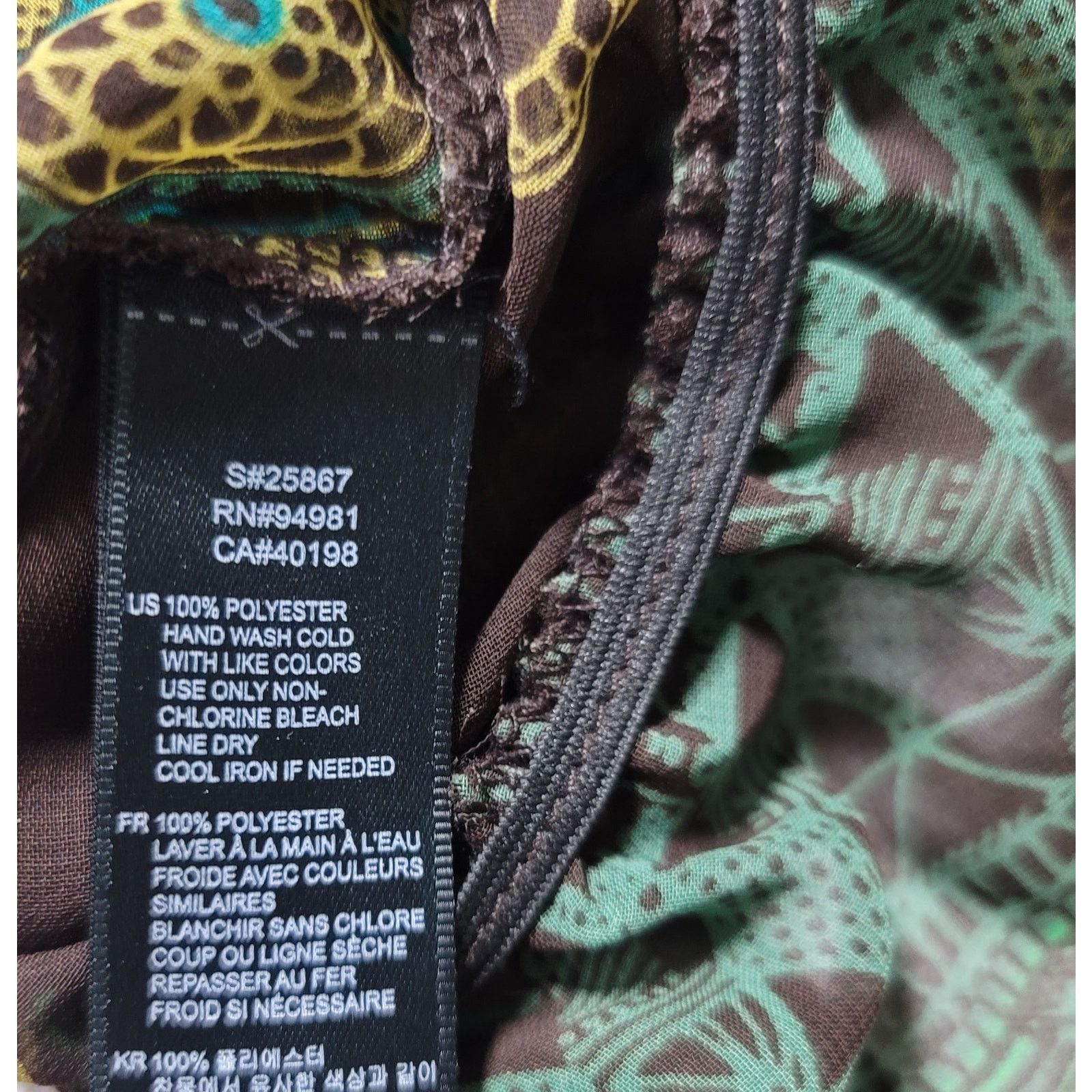 Other Twentyone Brown Green Sheer Beaded Neckline Top Medium Size M / US 6-8 / IT 42-44 - 7 Thumbnail