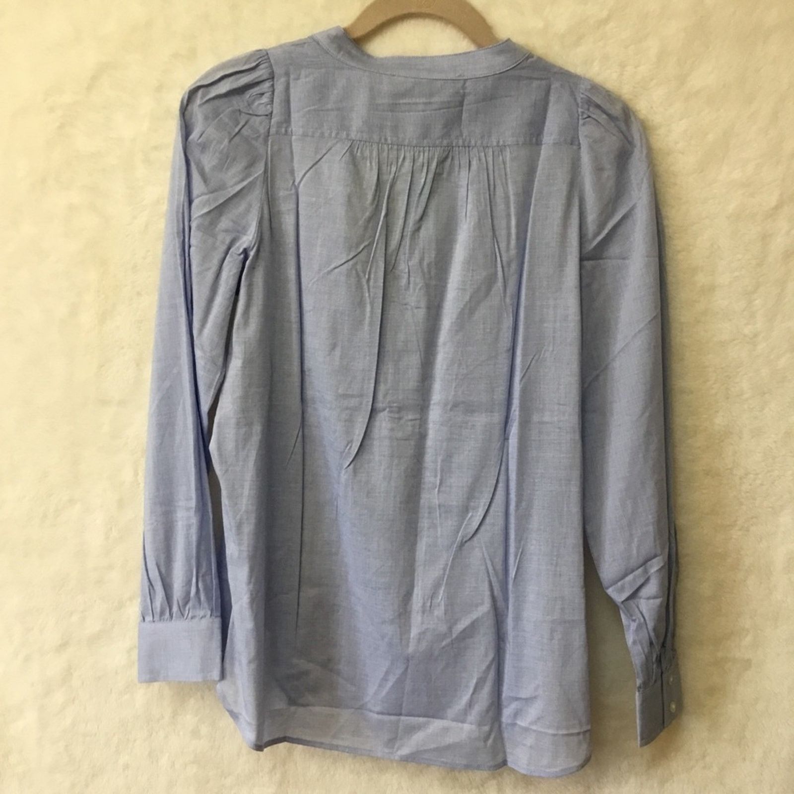 Loft Loft Blue Pintucked Pleated Tunic Shirt Size S / US 4 / IT 40 - 11 Thumbnail