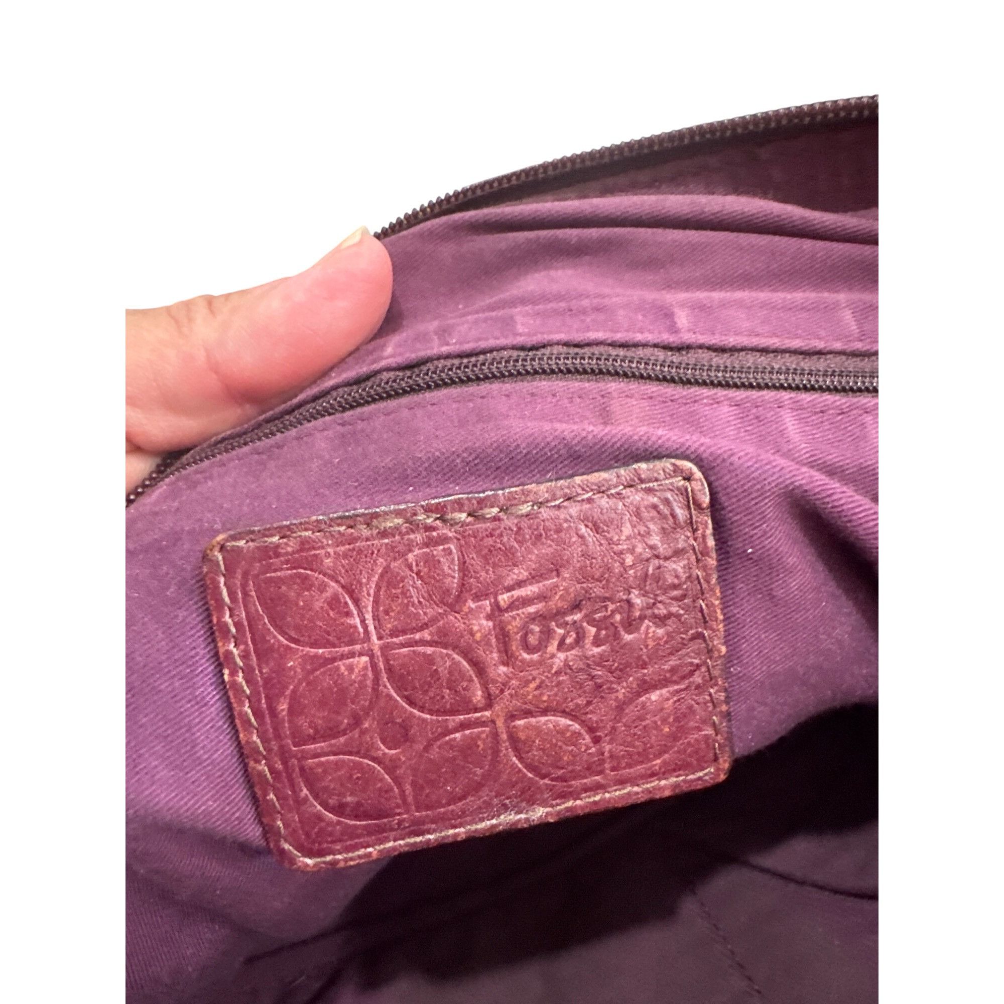 Fossil Fossil Womens Brown Leather Vintage Crossbody Handbag SKU 86 Size ONE SIZE - 15 Thumbnail