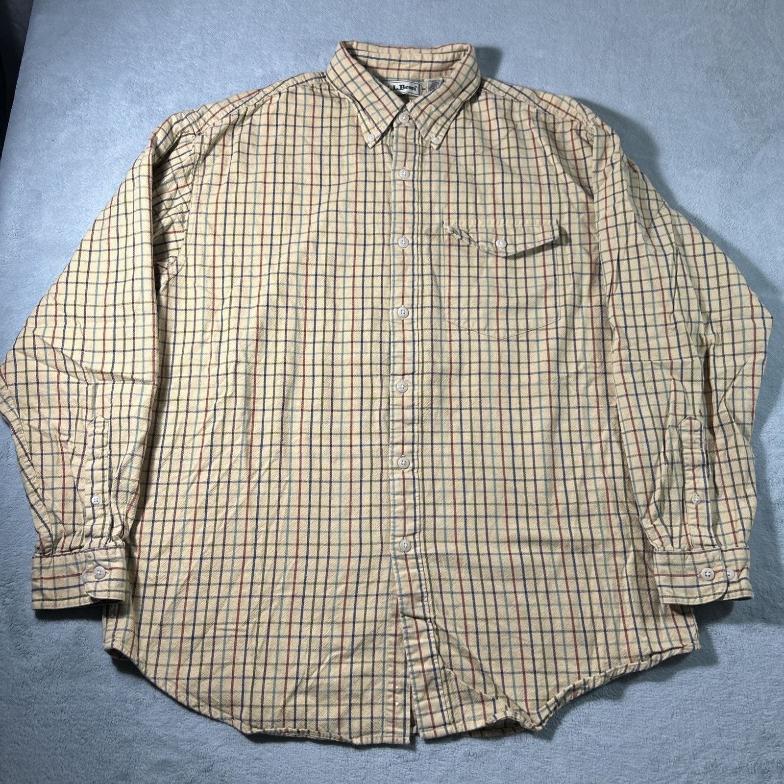 L.L. Bean LL Bean Thick Flannel Button Up Men Large Barn Rugby Match Size US L / EU 52-54 / 3 - 7 Thumbnail