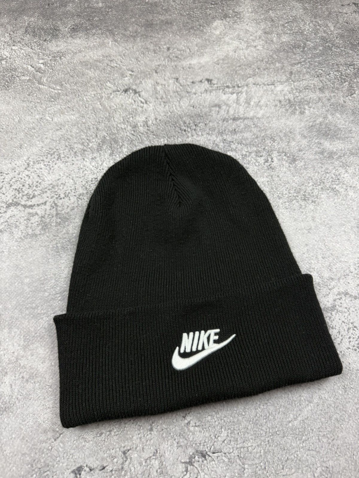 Nike Vintage Nike Beanie Hat Black Swoosh Logo Rare Cap Y2K Drill Size ONE SIZE - 7 Thumbnail