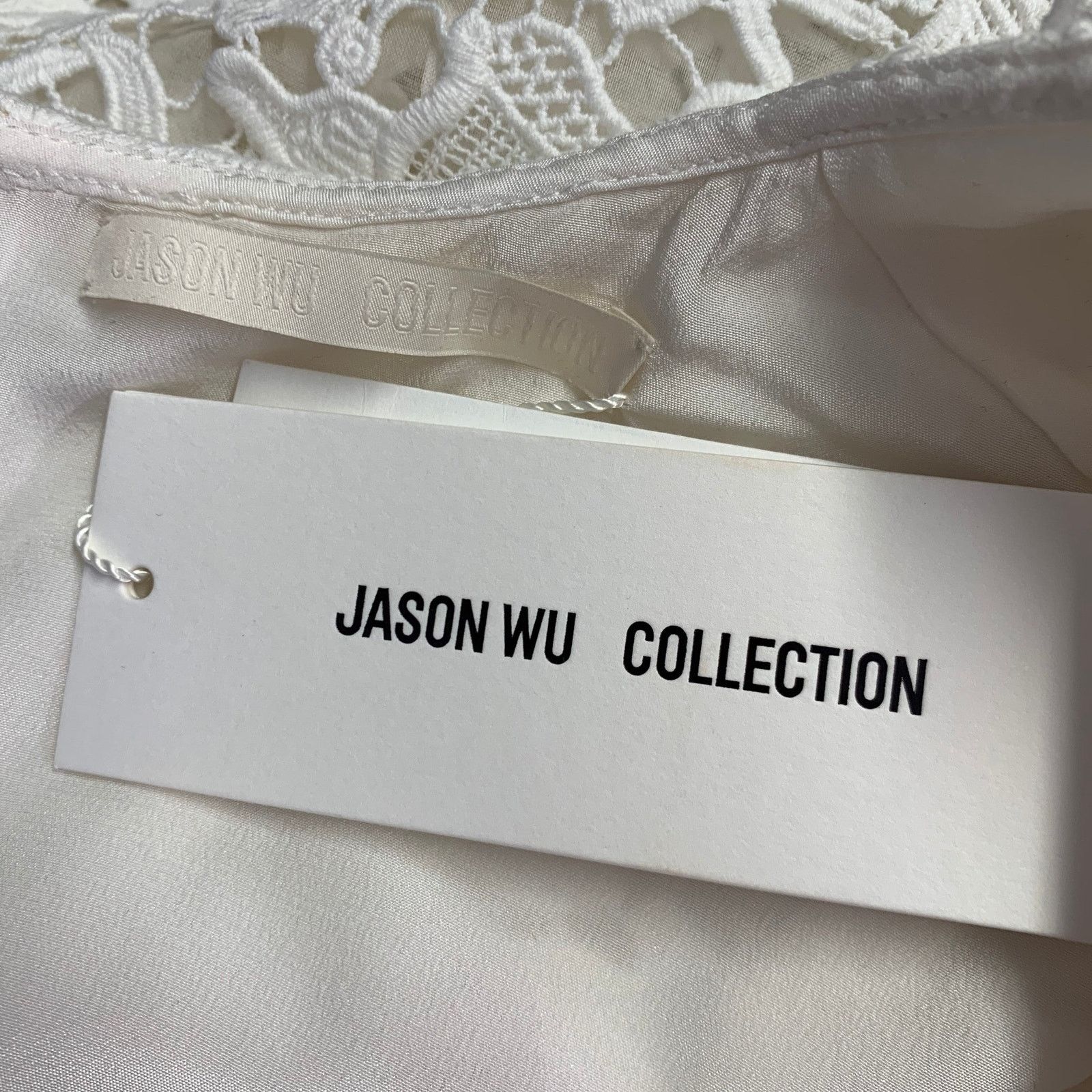 Jason Wu 0 White Guipure Cotton Lace Overlay Blouse Size XS / US 0-2 / IT 36-38 - 5 Thumbnail
