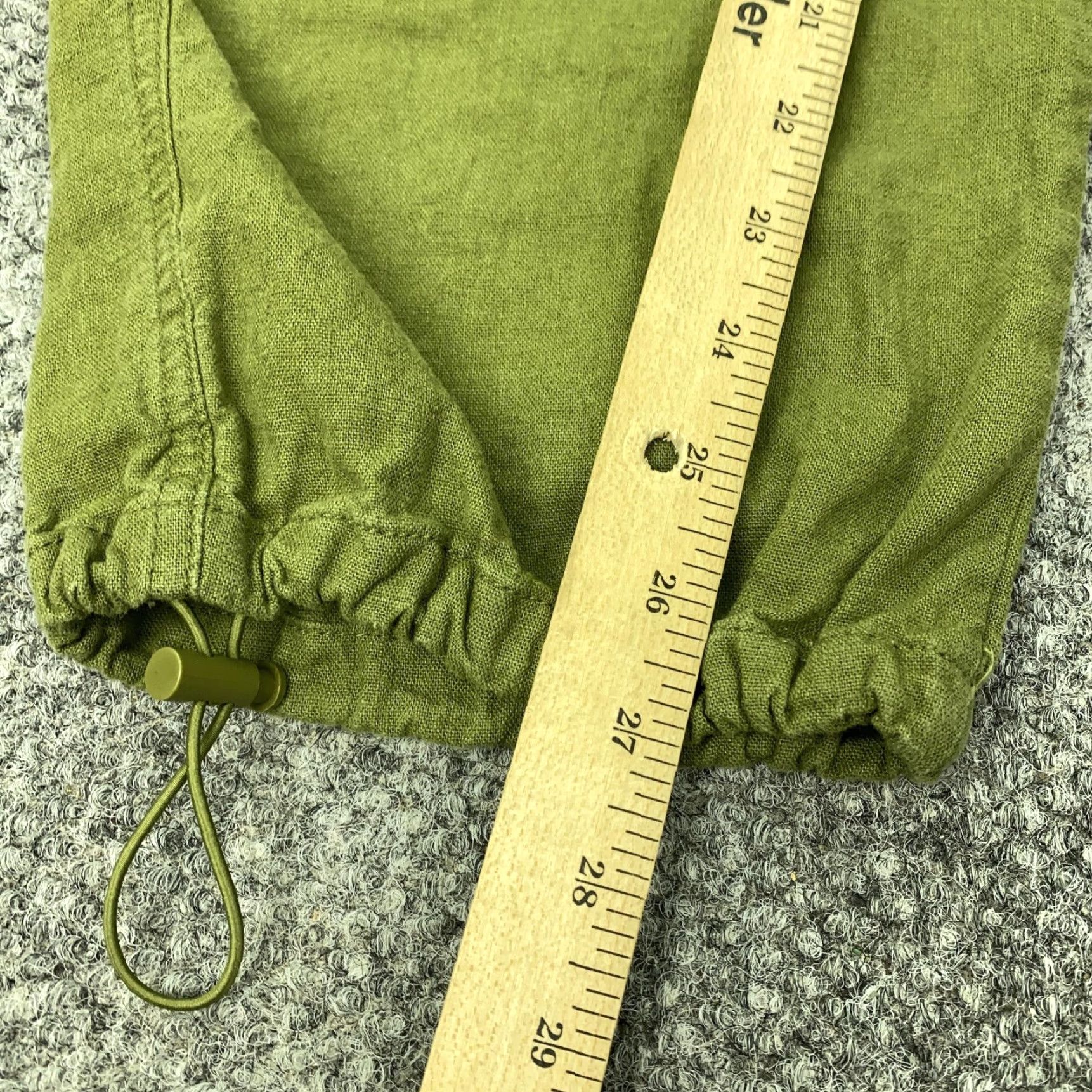 Vintage Love Tree Pants Womens Small Green Linen Blend Cargo Jogger Drawstring 27in Size 28" / US 6 / IT 42 - 6 Thumbnail