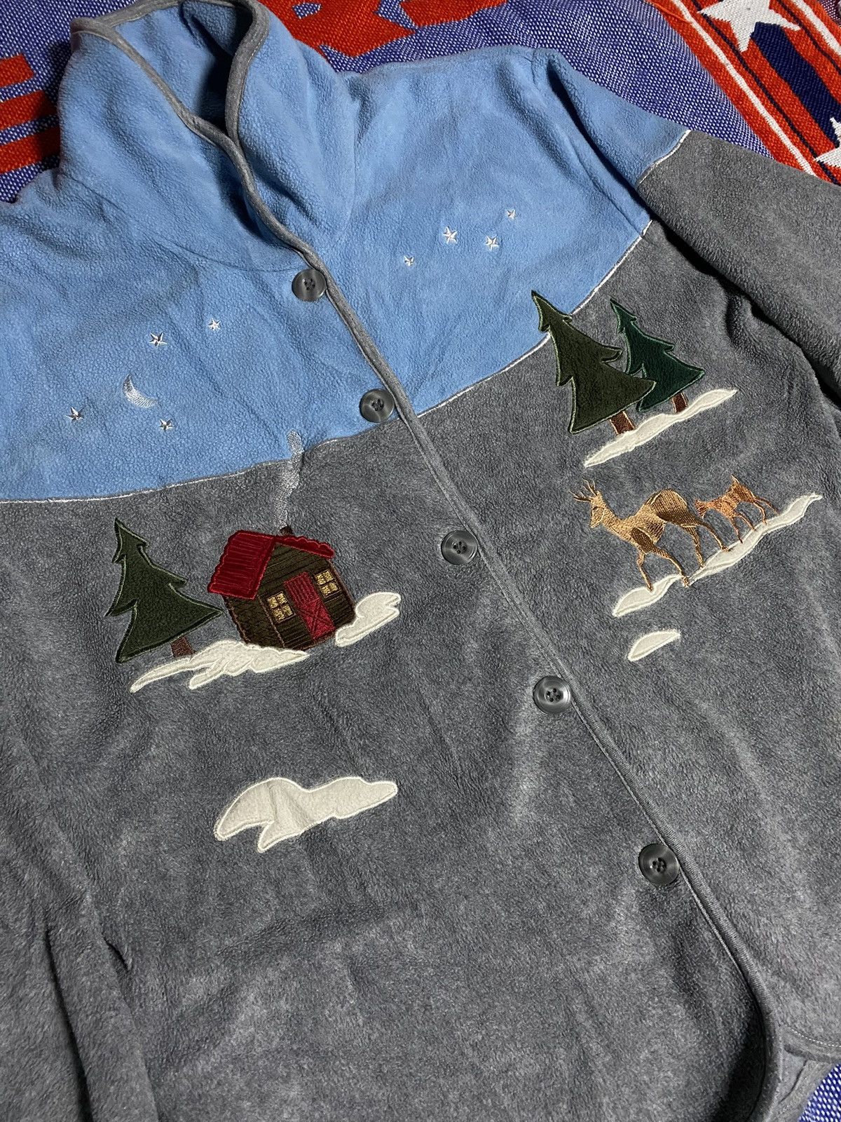 Vintage Vintage Northern Reflections Christmas Fleece Sweater Size US L / EU 52-54 / 3 - 2 Thumbnail