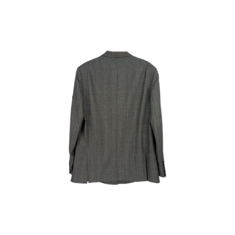 Balenciaga Balenciaga grey checkered classic logo wool thin suit jacke Size US M / EU 48-50 / 2 - 2 Thumbnail