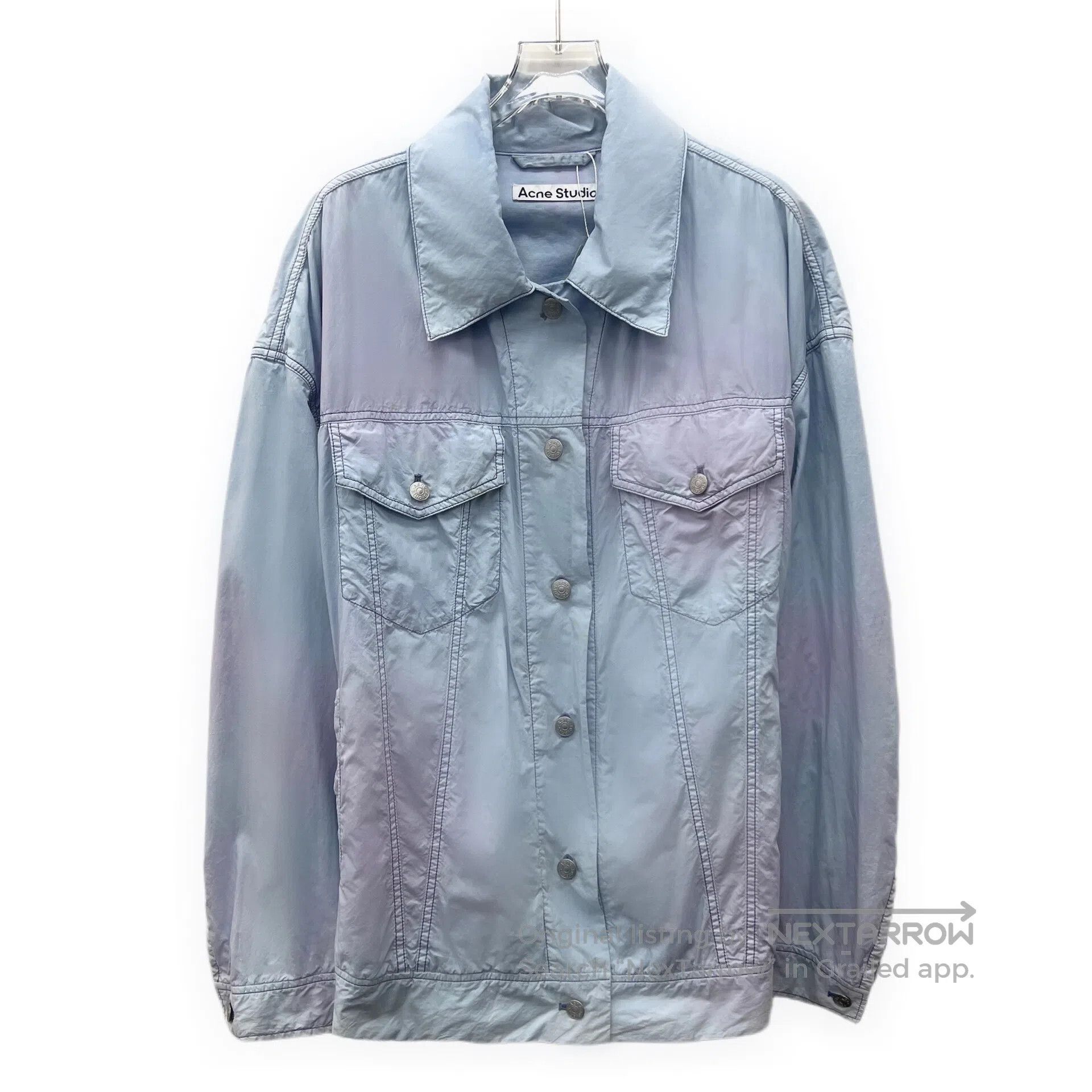 Acne Studios Acne Studios Blue and Pink Cotton Collar Single Breasted L Size XXS / US 00 / IT 34 - 1 Thumbnail