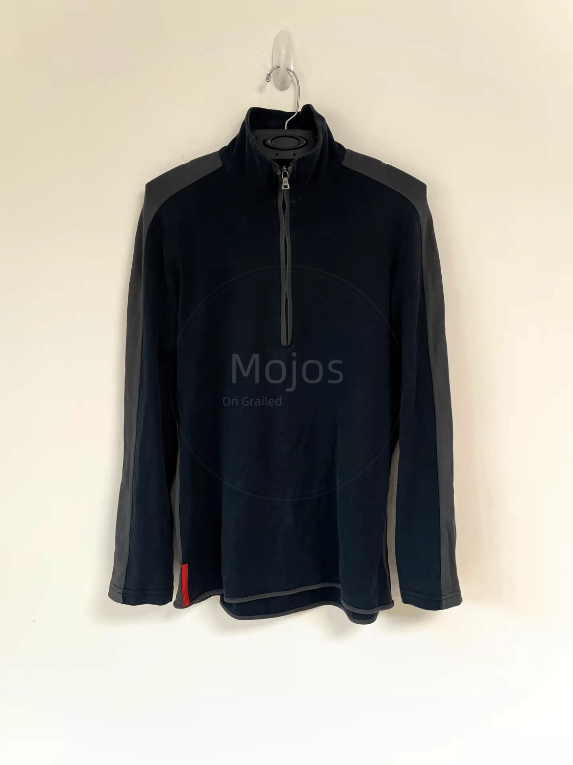 Prada Prada Linea Rossa Turtleneck Zip Sweatshirt Red Stripe