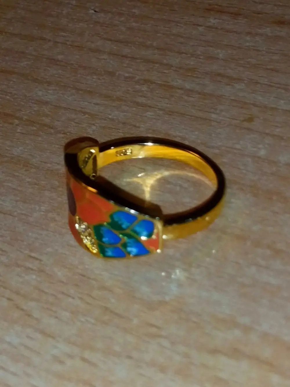 Jewelry Colorful Charming Flower Enamel Ring ( size 6 to 10 ) Size ONE SIZE - 4 Thumbnail