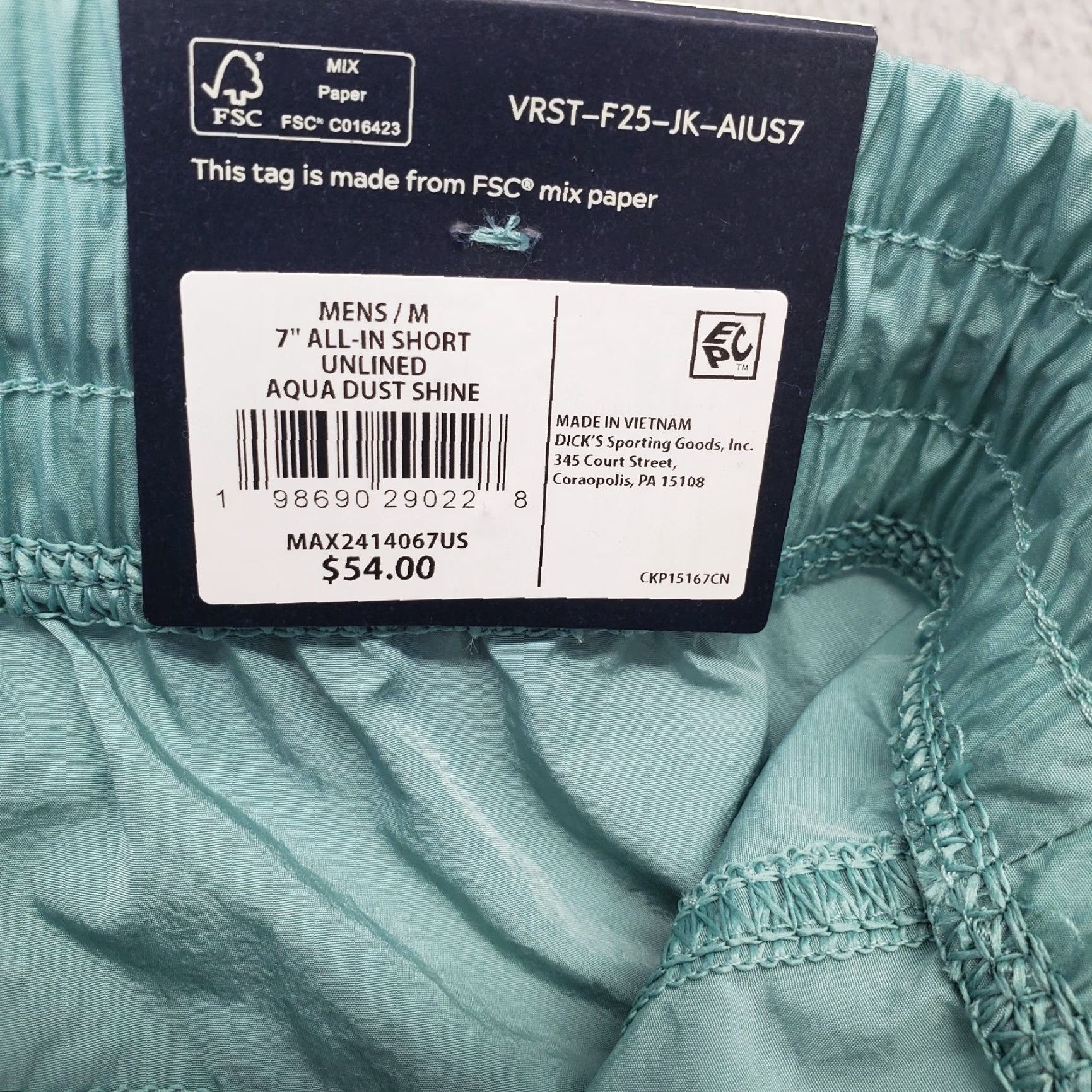 Vintage VRST All-In Unlined Shorts Men M Green Athletic Water Repellent UPF 50+ Shorts Mens M Green VRST Athletic Shorts Size US 31 - 7 Thumbnail