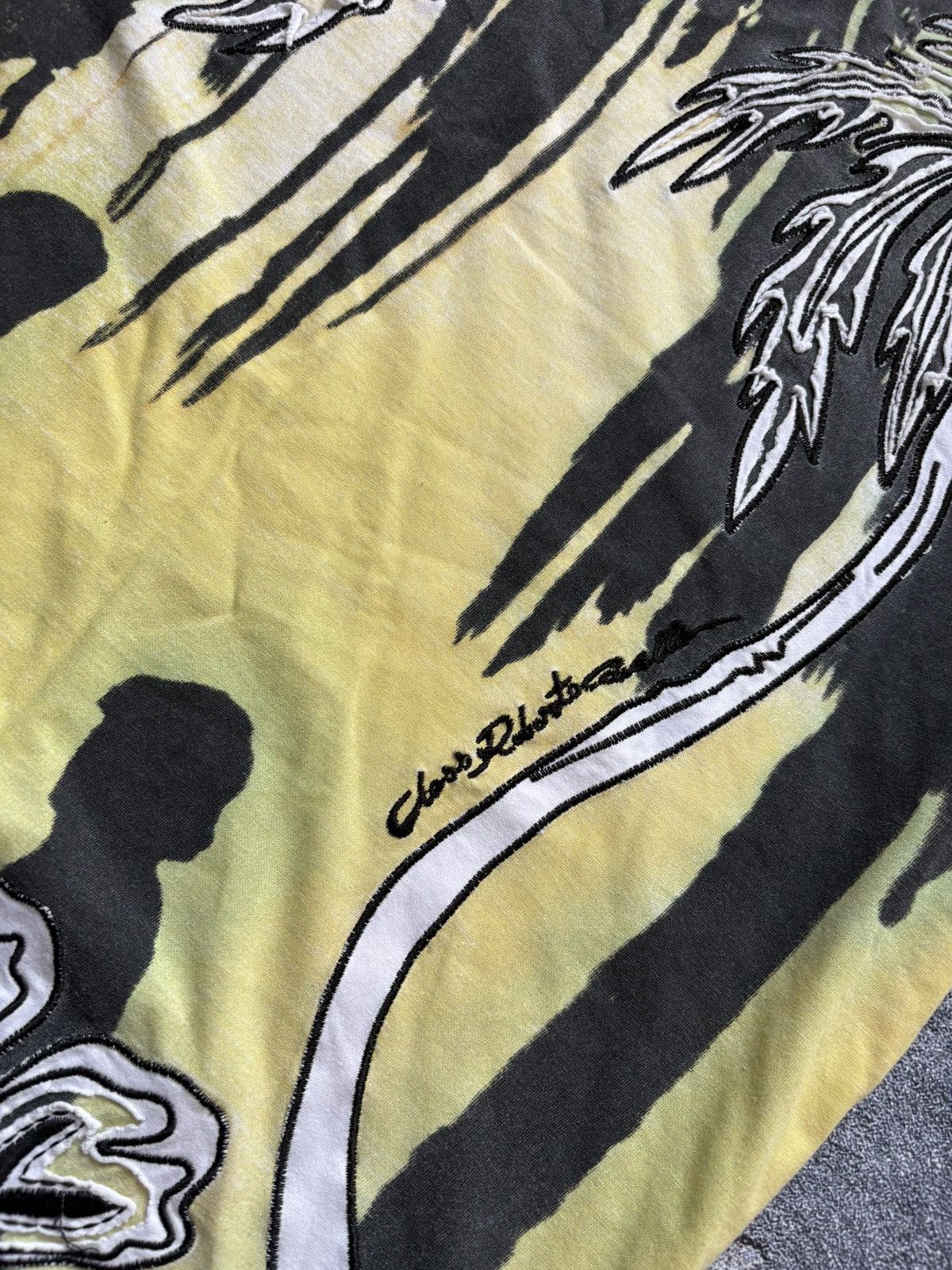 Roberto Cavalli Vintage CLASS Roberto Cavalli Y2K Tropical Palm Print Tee Size XXL / US 16-18 / IT 52-54 - 5 Thumbnail