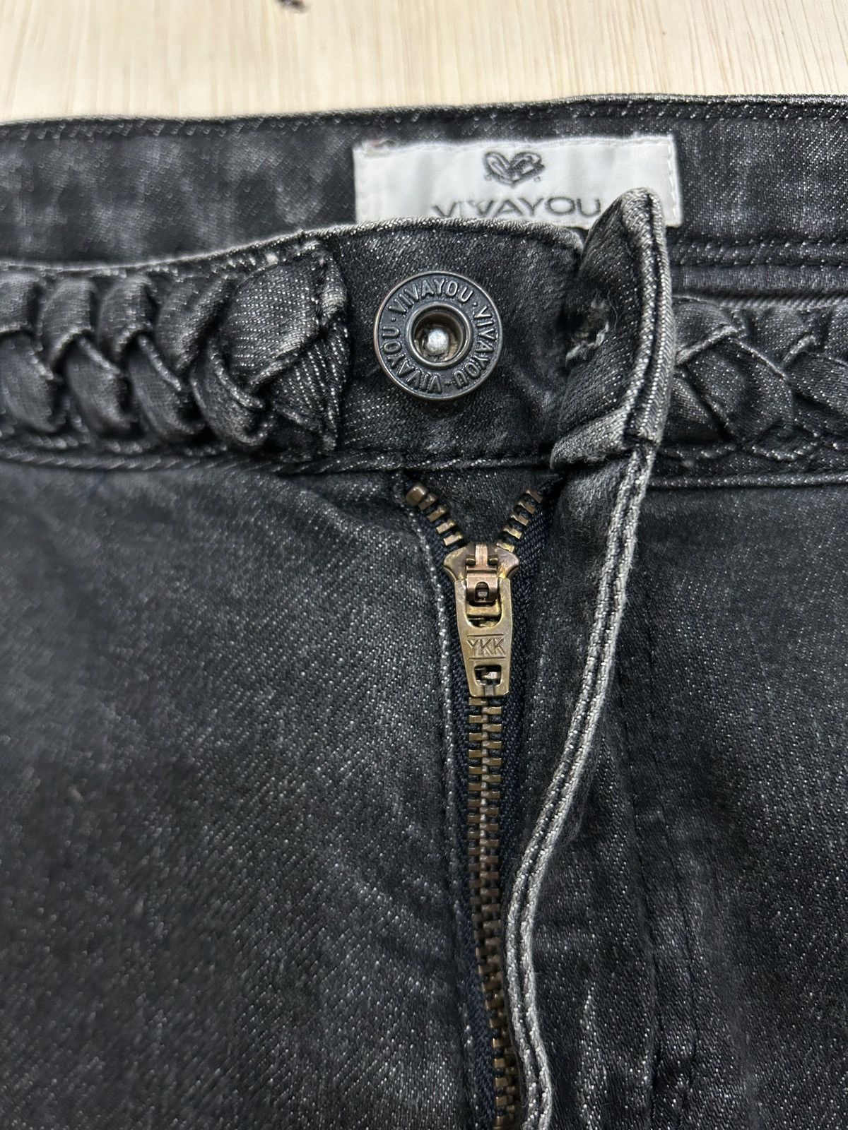 Japanese Brand Vintage Vivayou Flared Anarchy Bondage Jeans Size US 29 - 5 Thumbnail