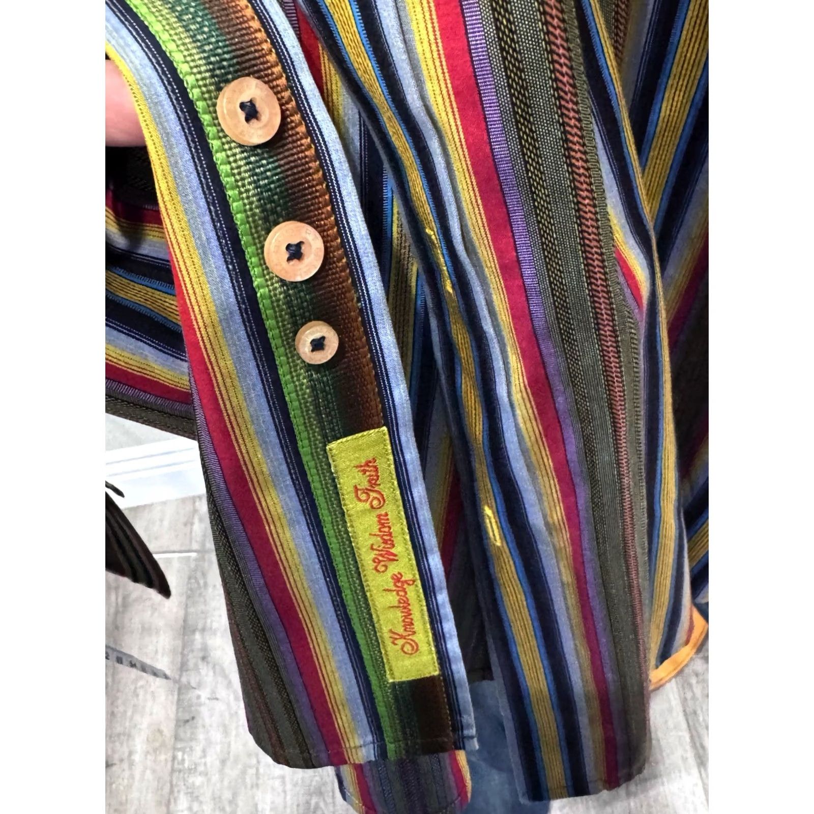 Robert Graham Robert Graham Stripe Floral LONG SLEEVE SHIRT XXL 2XL Multicolor Mens Casual Knit Shirt Shirt Size US XXL / EU 58 / 5 - 7 Thumbnail