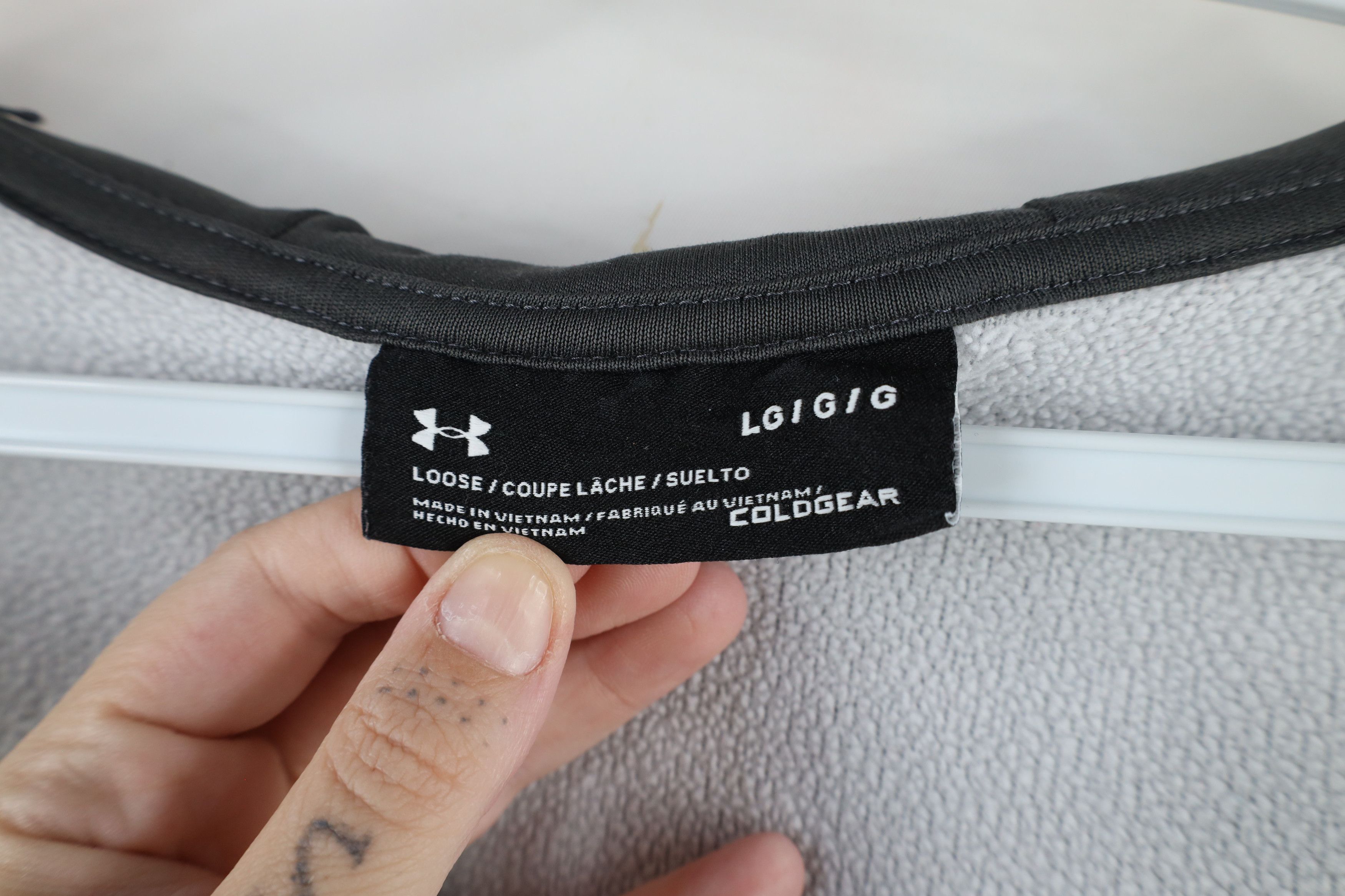 Under Armour × Vintage Under Armour Dame University Football Full Zip Hoodie Gray Size US L / EU 52-54 / 3 - 8 Thumbnail