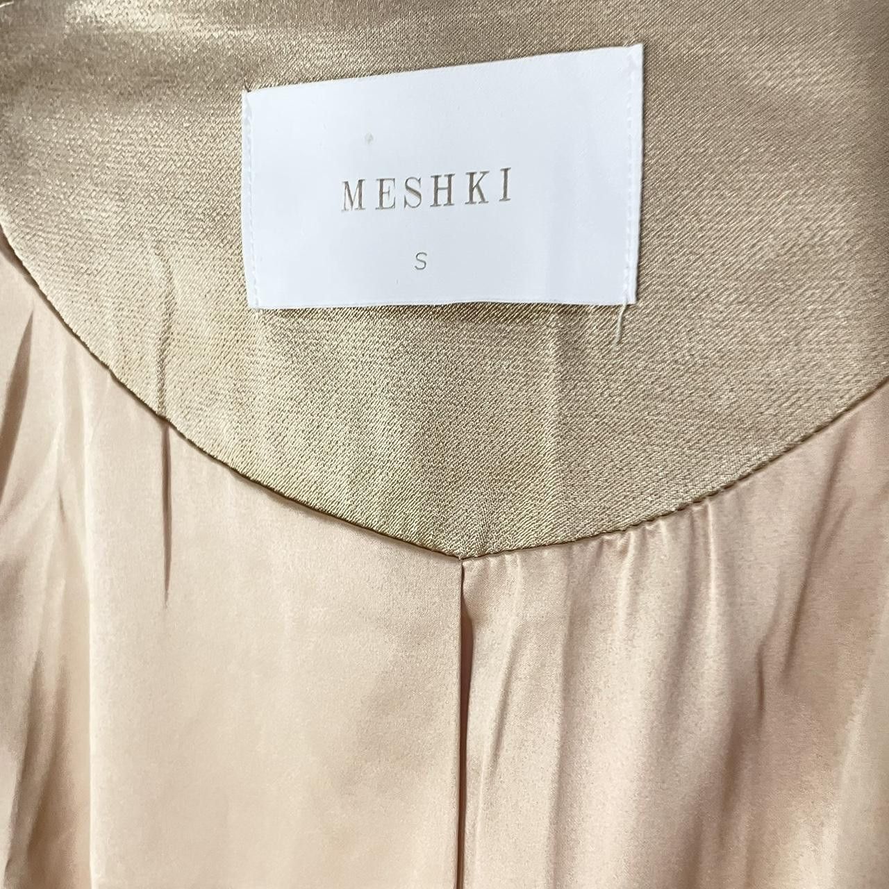 Other Meshki Modern Metallic Gold Long Sleeve Wrap Dress Size M / US 6-8 / IT 42-44 - 6 Thumbnail