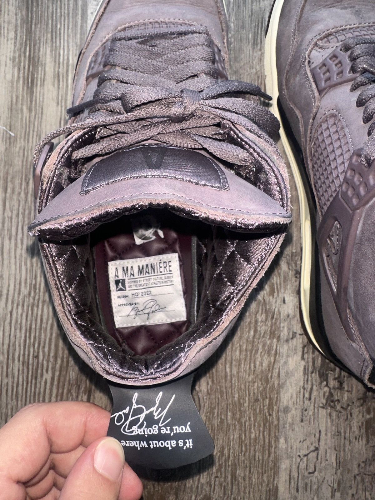A Ma Maniere × Jordan Brand × Nike A Ma Maniere x Air Jordan 4 Retro Violet Ore M US8 / W US9.5 Size US 8 / EU 41 - 5 Thumbnail