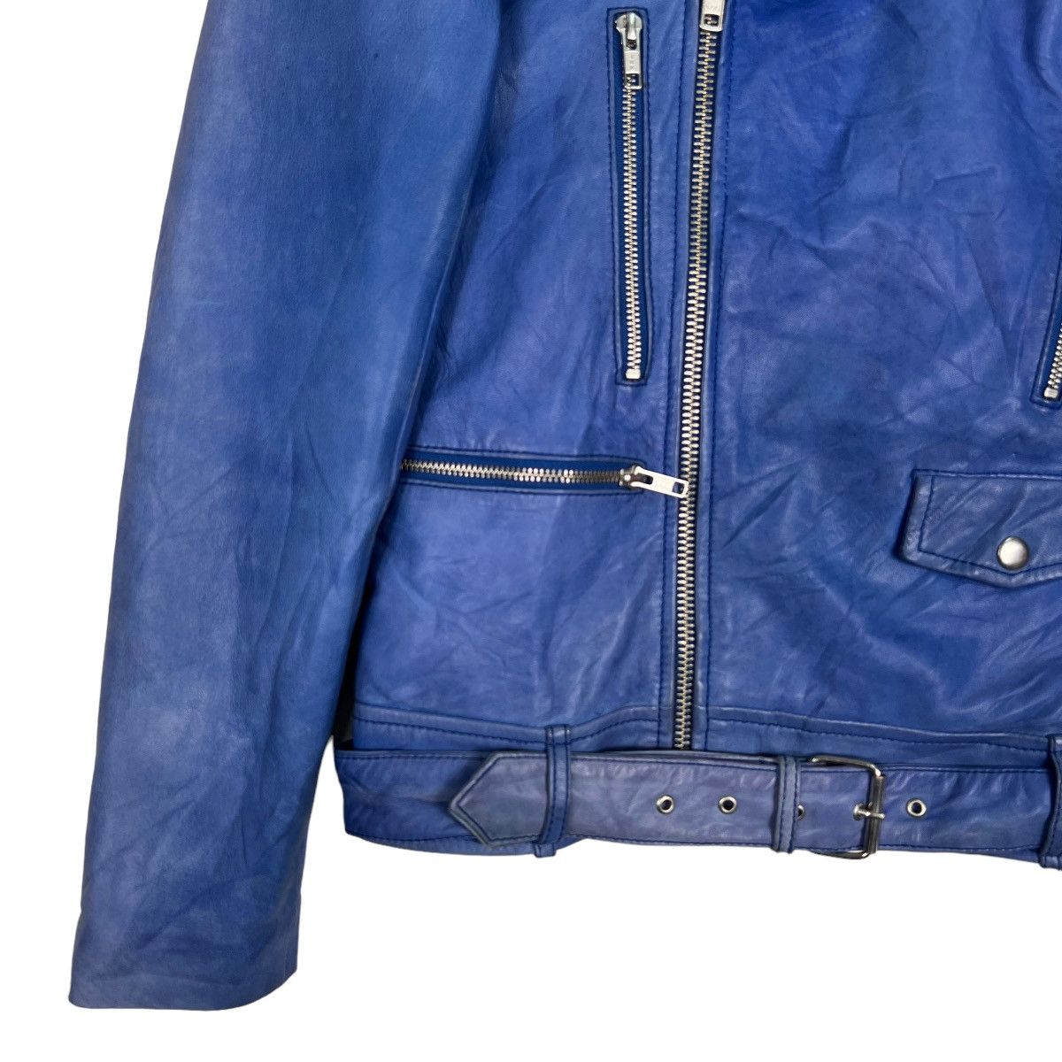 Asos 🔥 ASOS DOUBLE COLAR RIDER MOTO LEATHER JACKET Size US XS / EU 42 / 0 - 4 Thumbnail