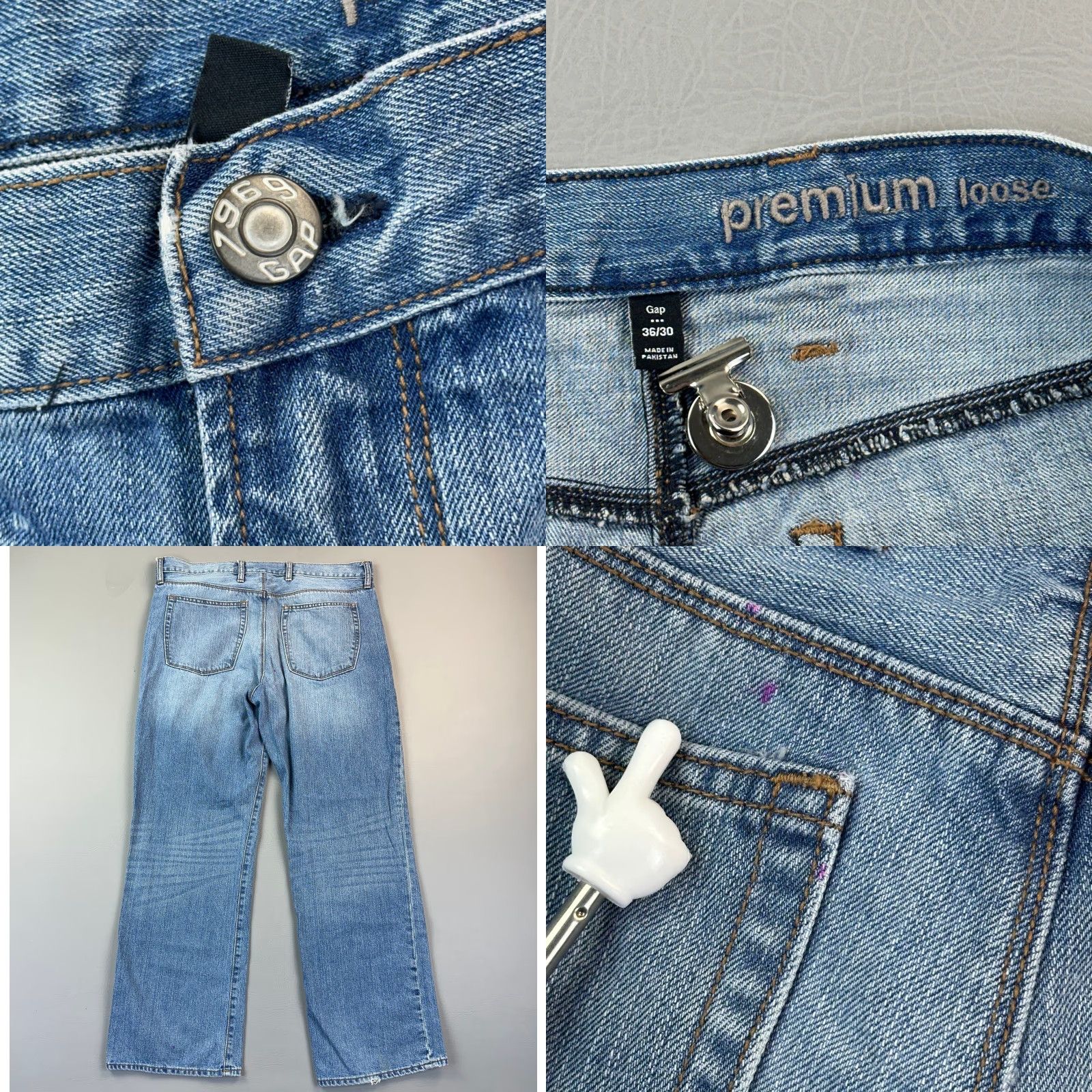 Gap Vintage Gap Jeans Mens 38x31 Regular Denim Blue Vintage Pre-owned 1969 90s 00s Y2K USA Retro Jeans Mens Size US 36 / EU 52 - 8 Thumbnail
